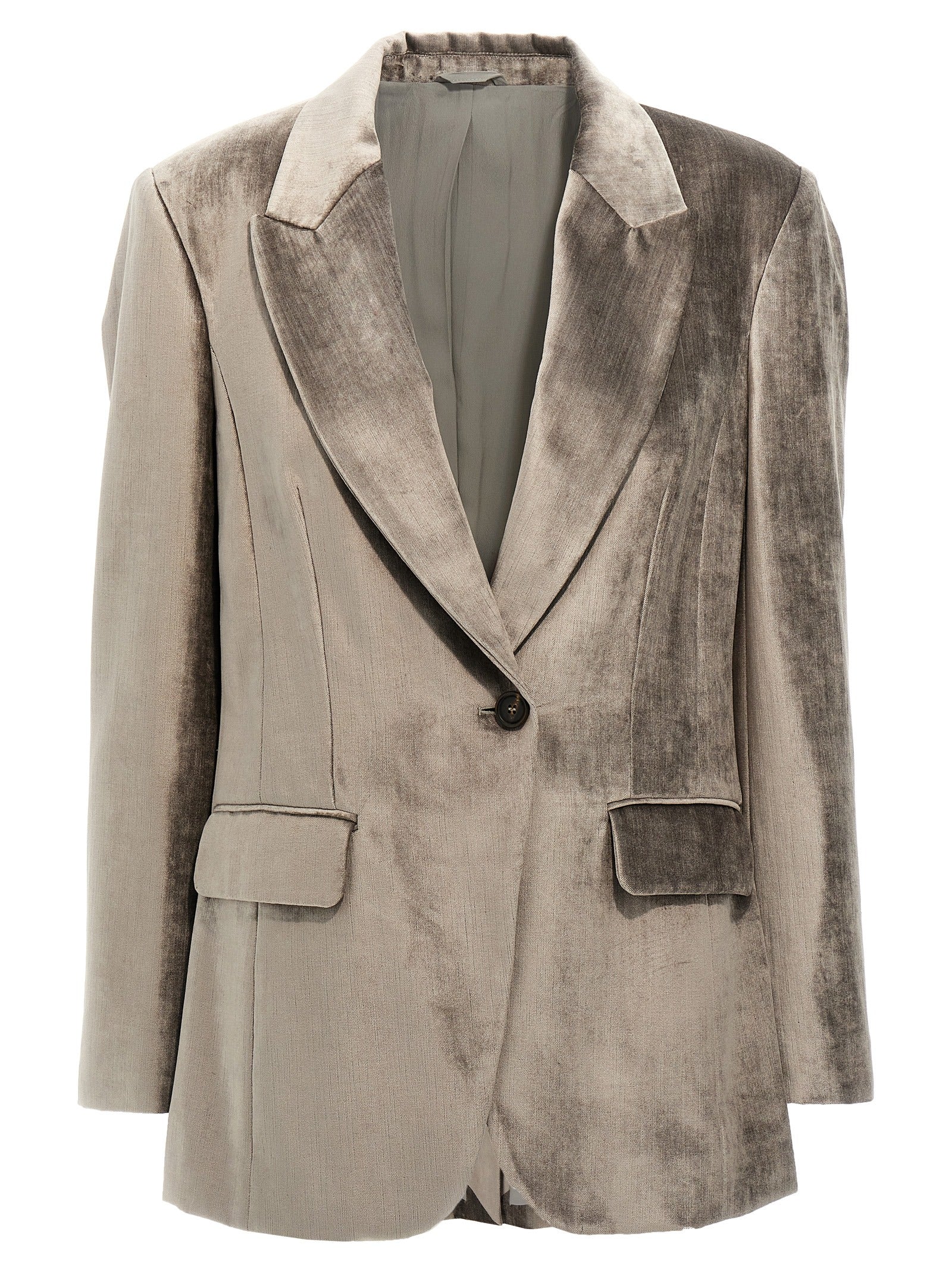 Brunello Cucinelli Gray Cotton Women's Blazer