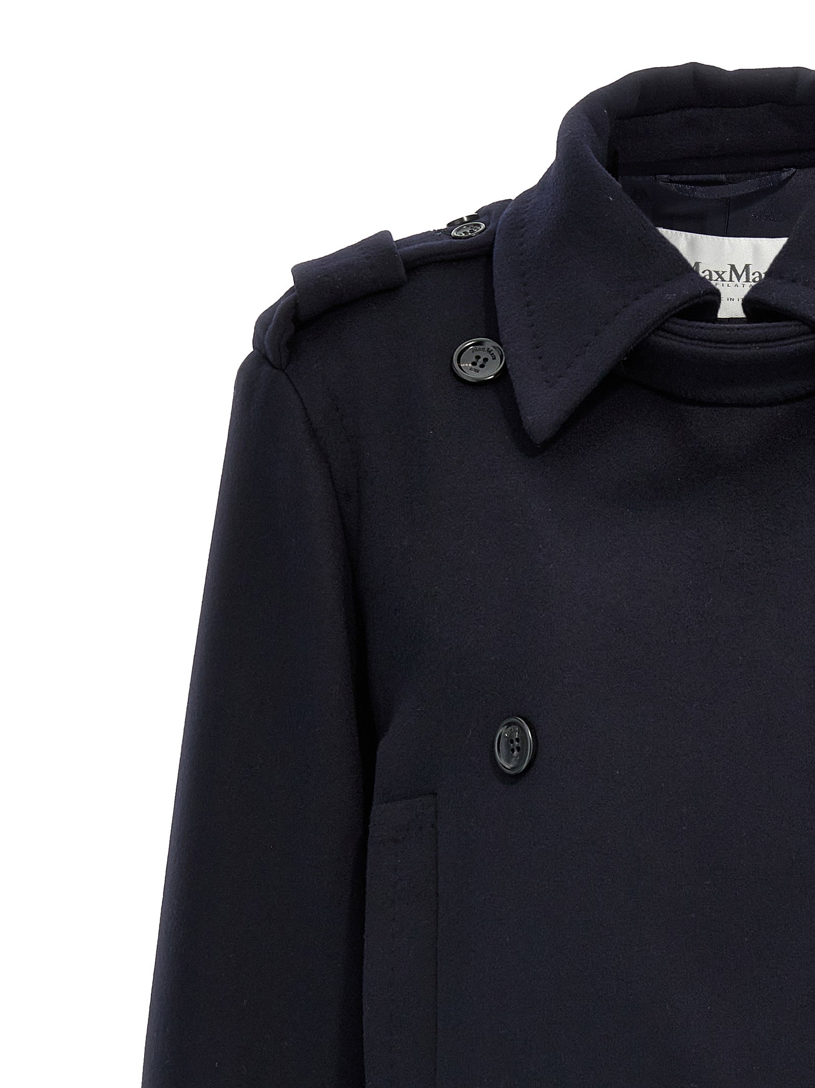Max Mara Blue Virgin Wool Women's Coat