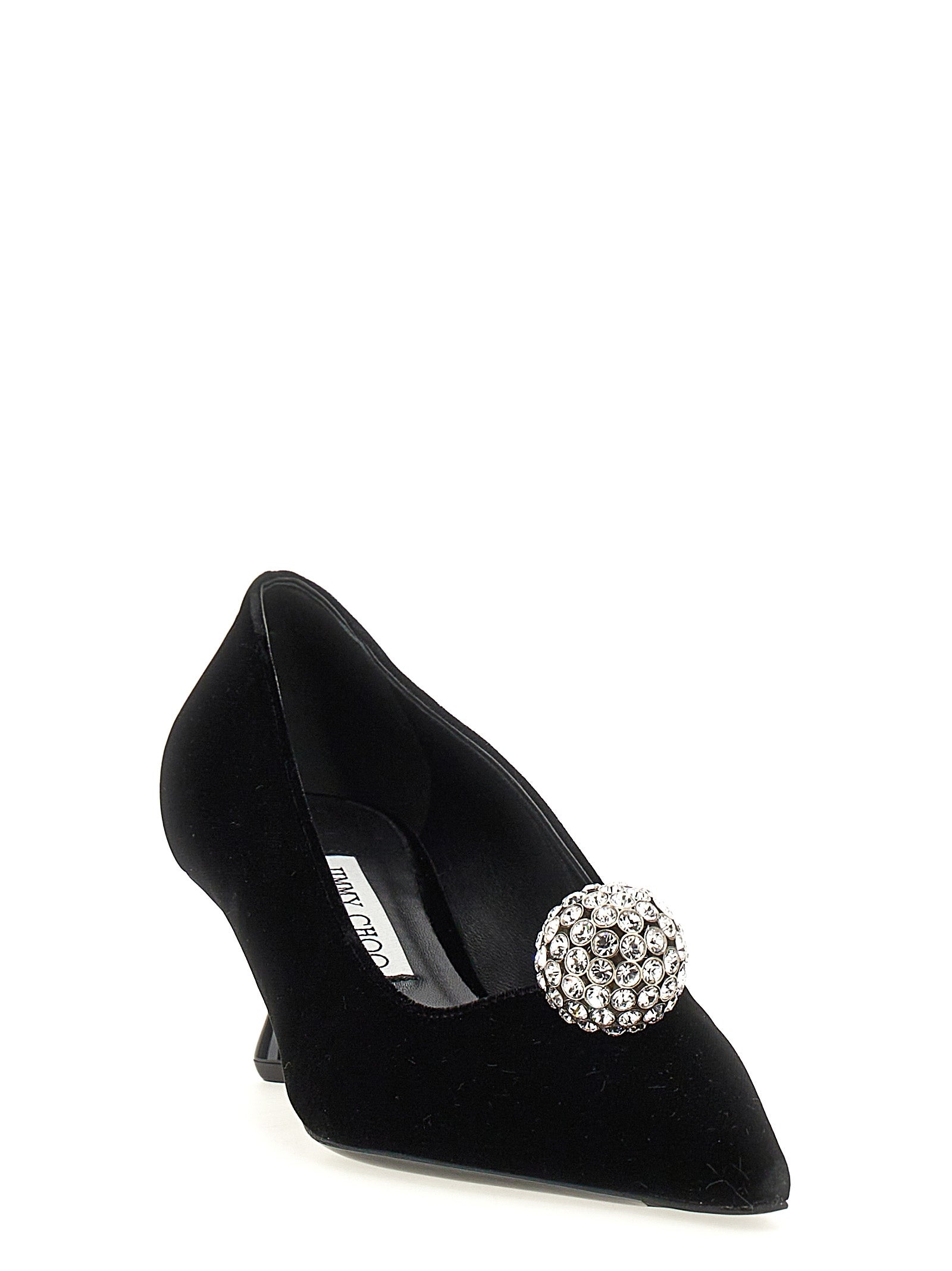 Jimmy Choo Black Textile Mid Heel Women's Pumps