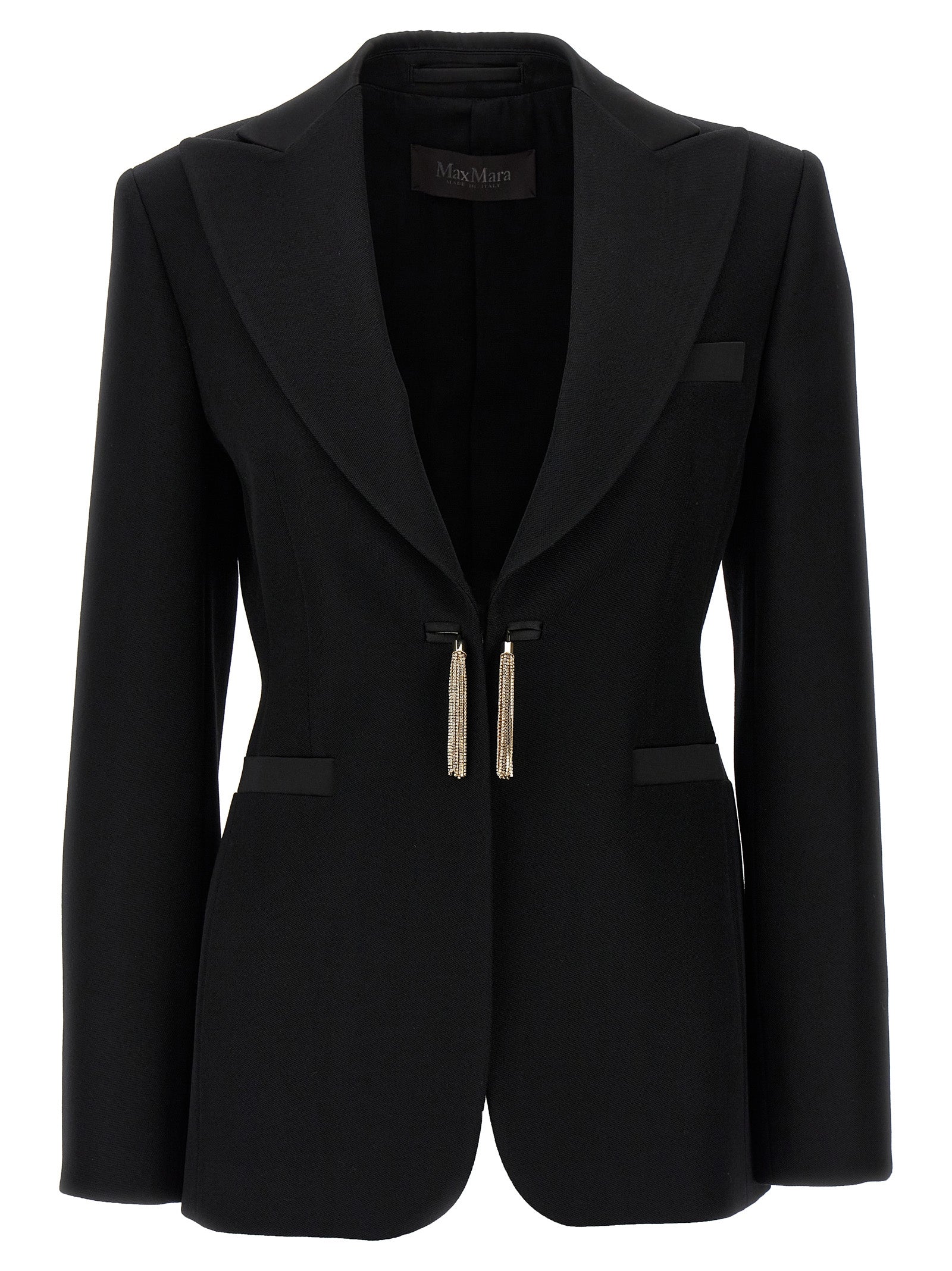 Max Mara Black Virgin Wool Women's Blazer