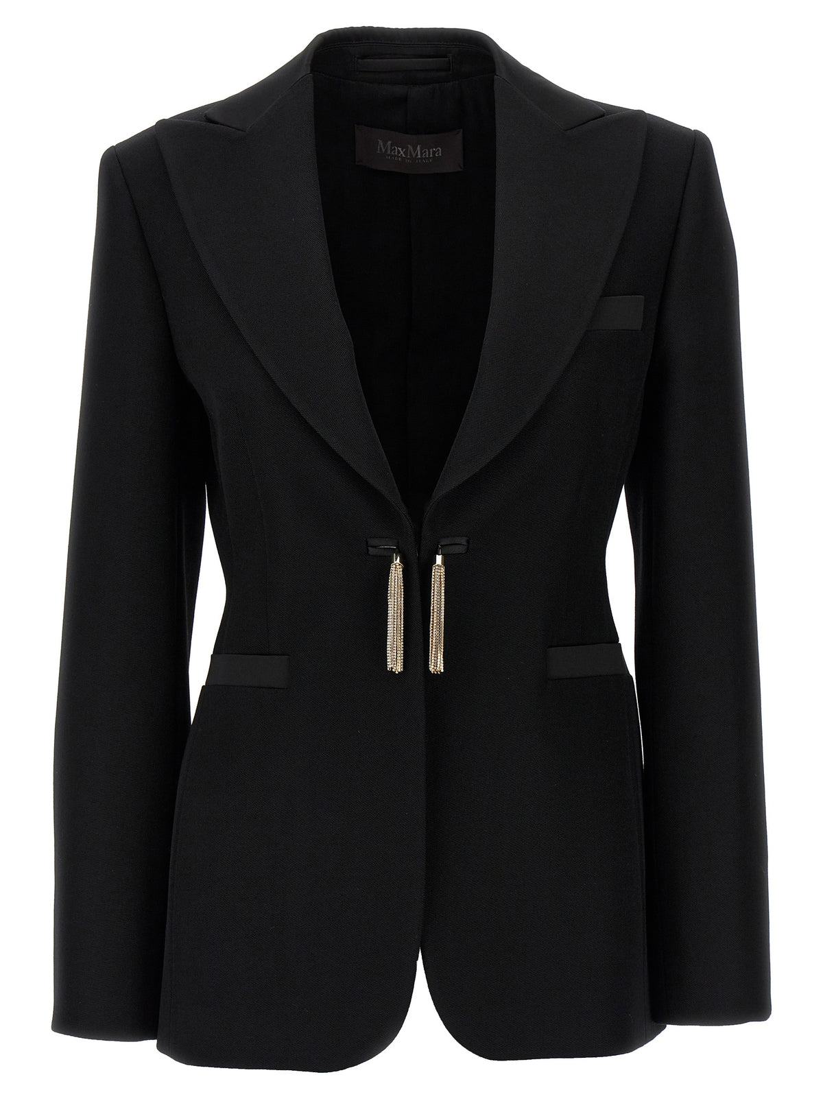 Max Mara Black Virgin Wool Women's Blazer