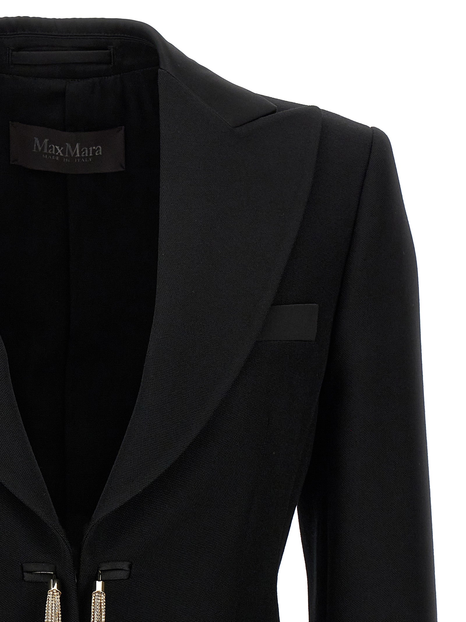 Max Mara Black Virgin Wool Women's Blazer