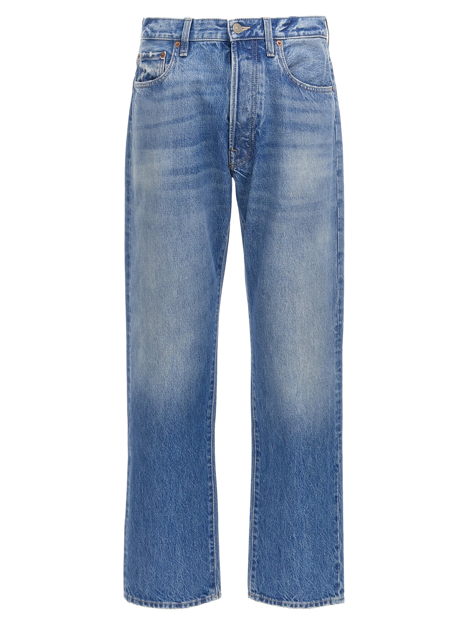 Valentino Garavani Blue Cotton Straight-Leg Men's Jeans