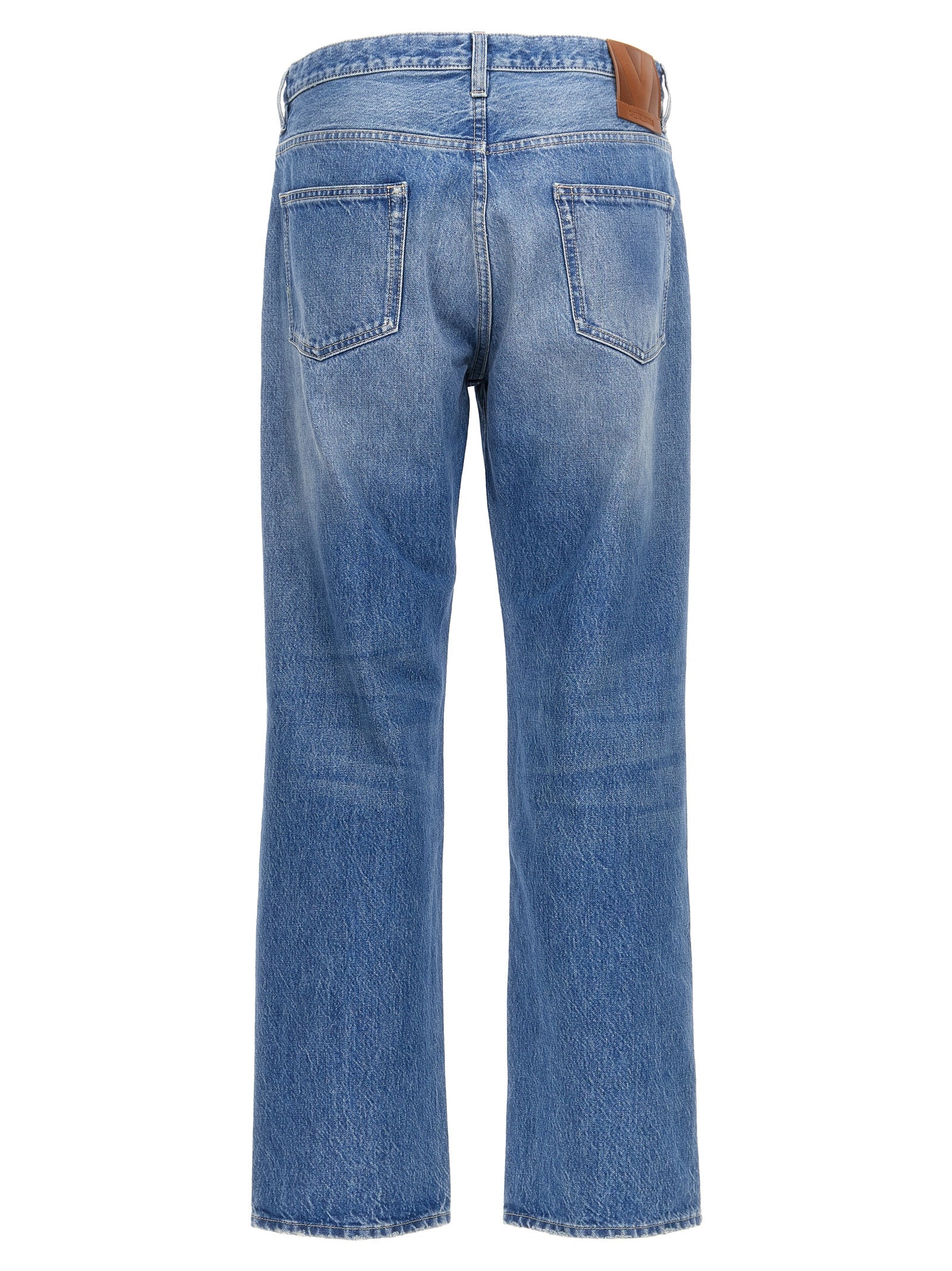 Valentino Garavani Blue Cotton Straight-Leg Men's Jeans