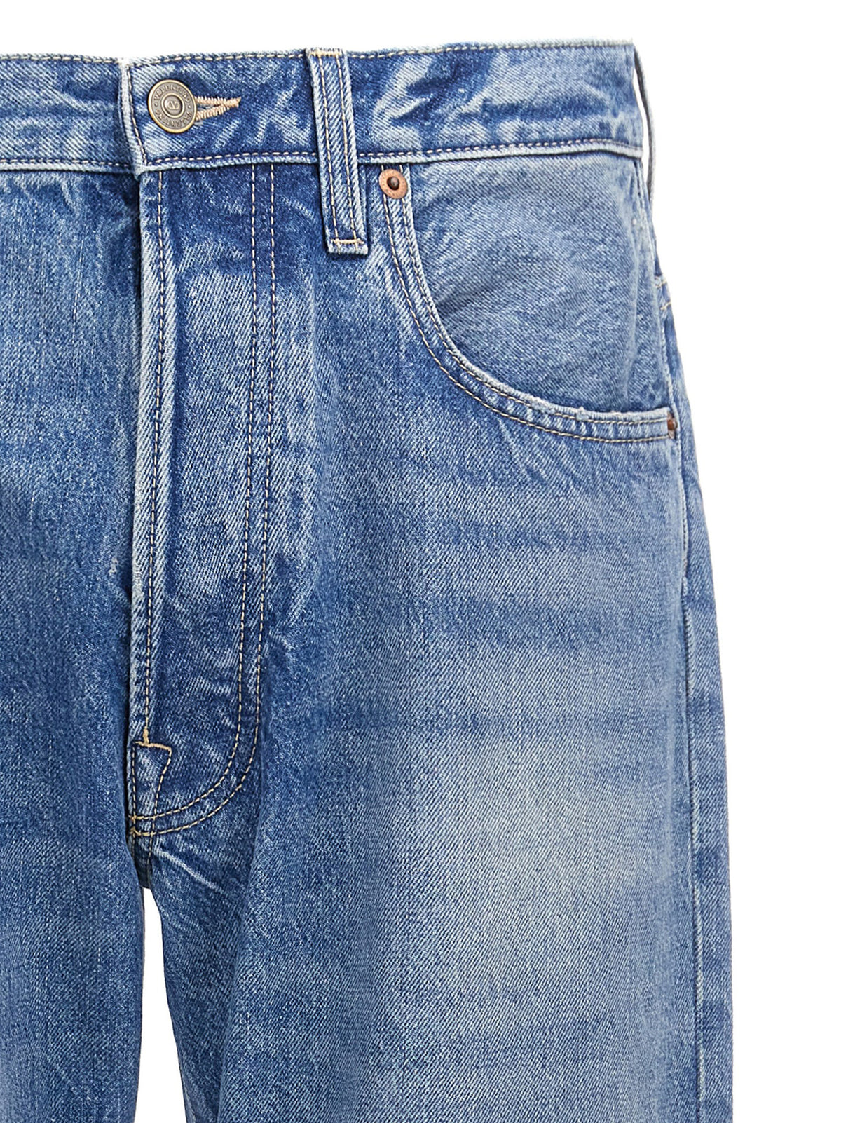 Valentino Garavani Blue Cotton Straight-Leg Men's Jeans