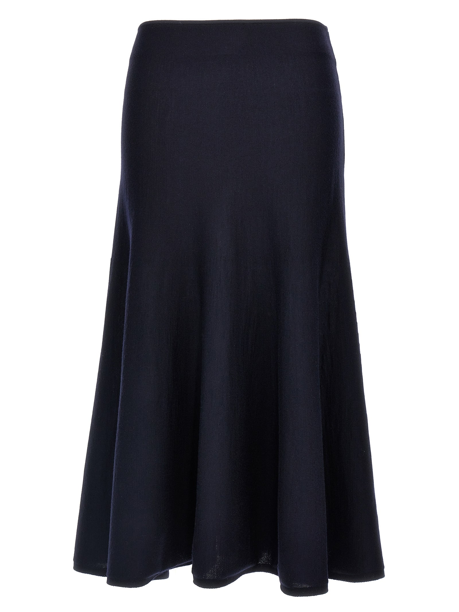 Khaite Blue Wool Midi Women's Skirt