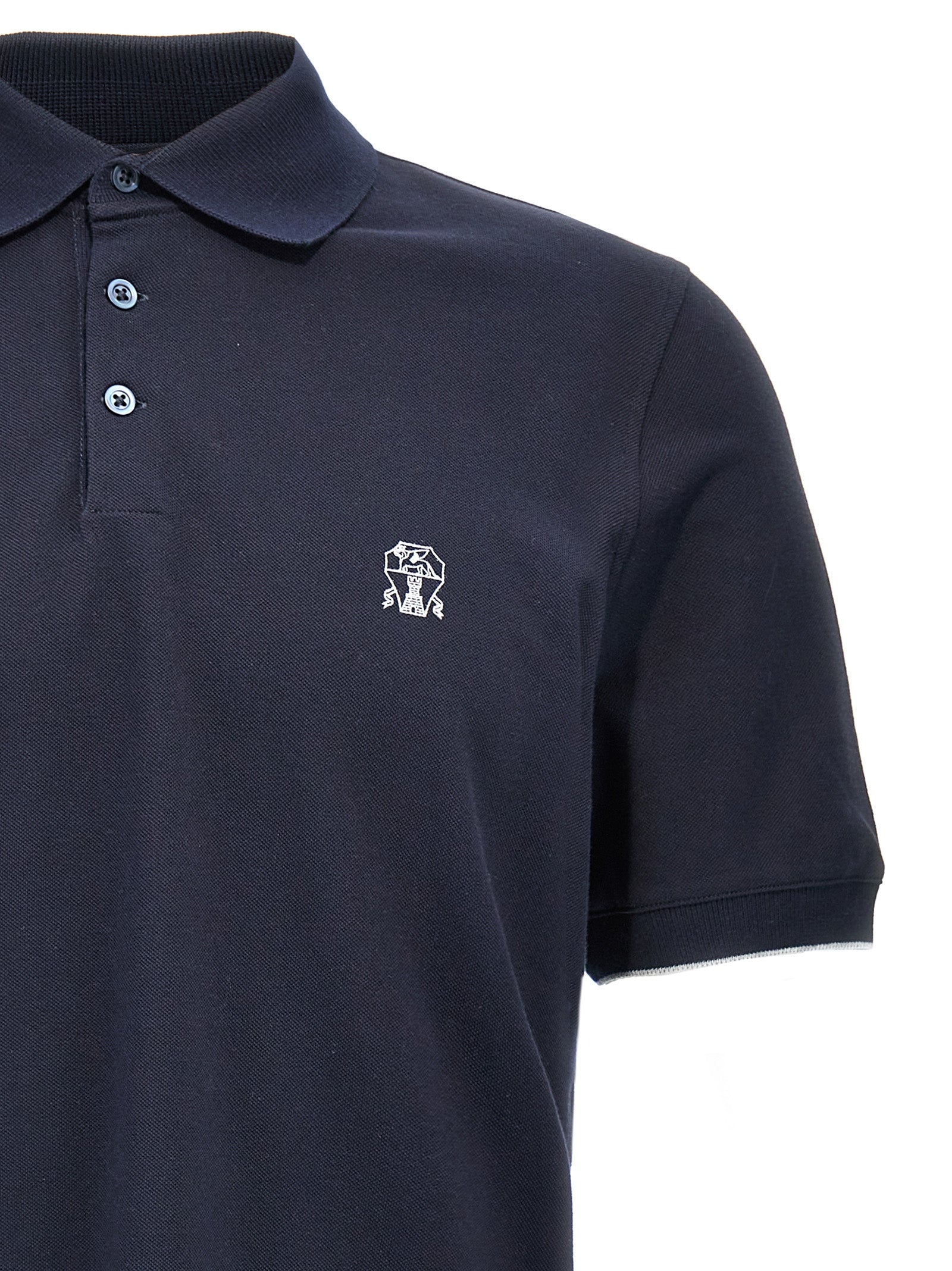 Brunello Cucinelli Blue Cotton Polo Men's Shirt