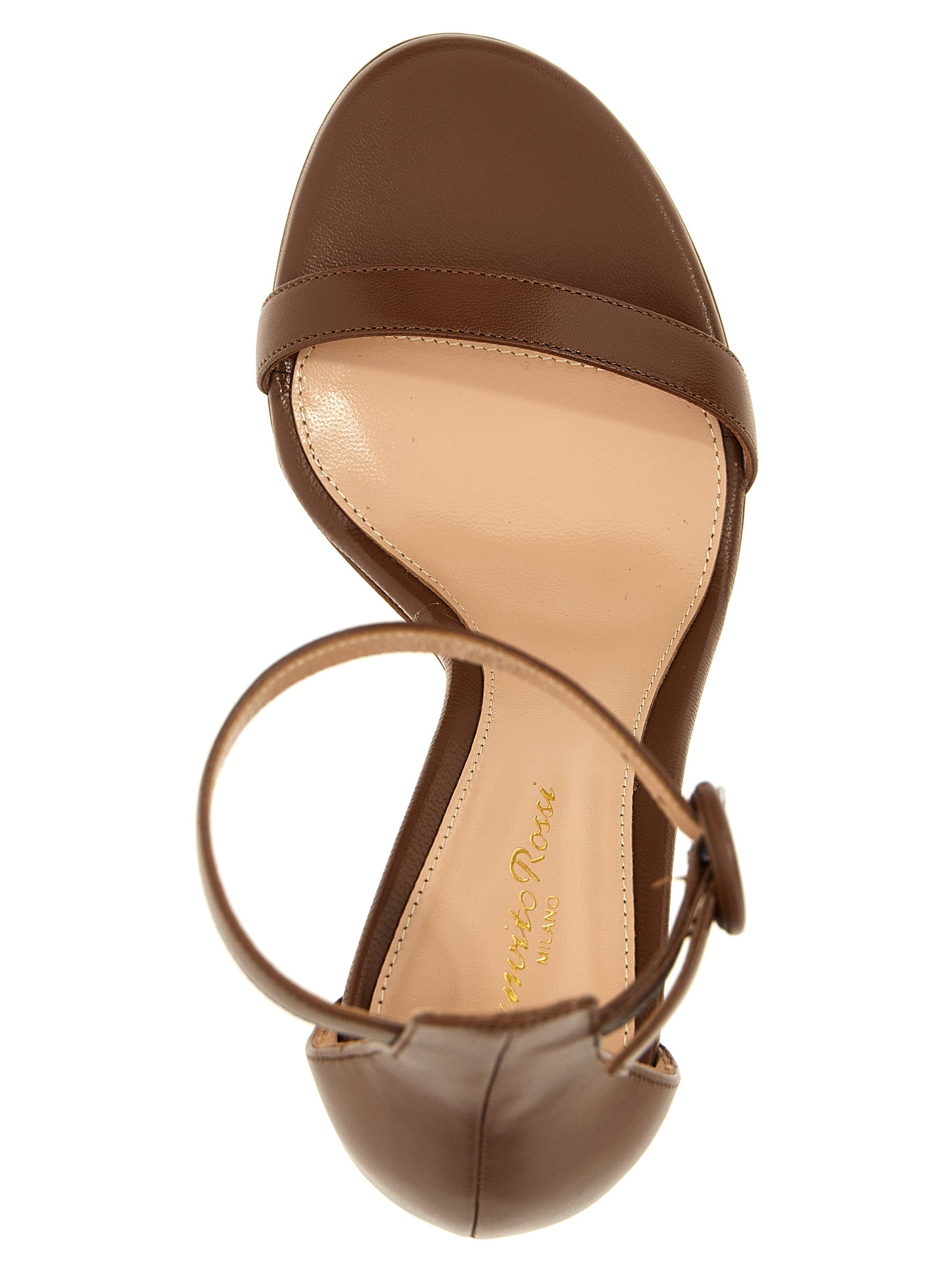 Gianvito Rossi Brown Goatskin Stiletto Heel Women's Sandals
