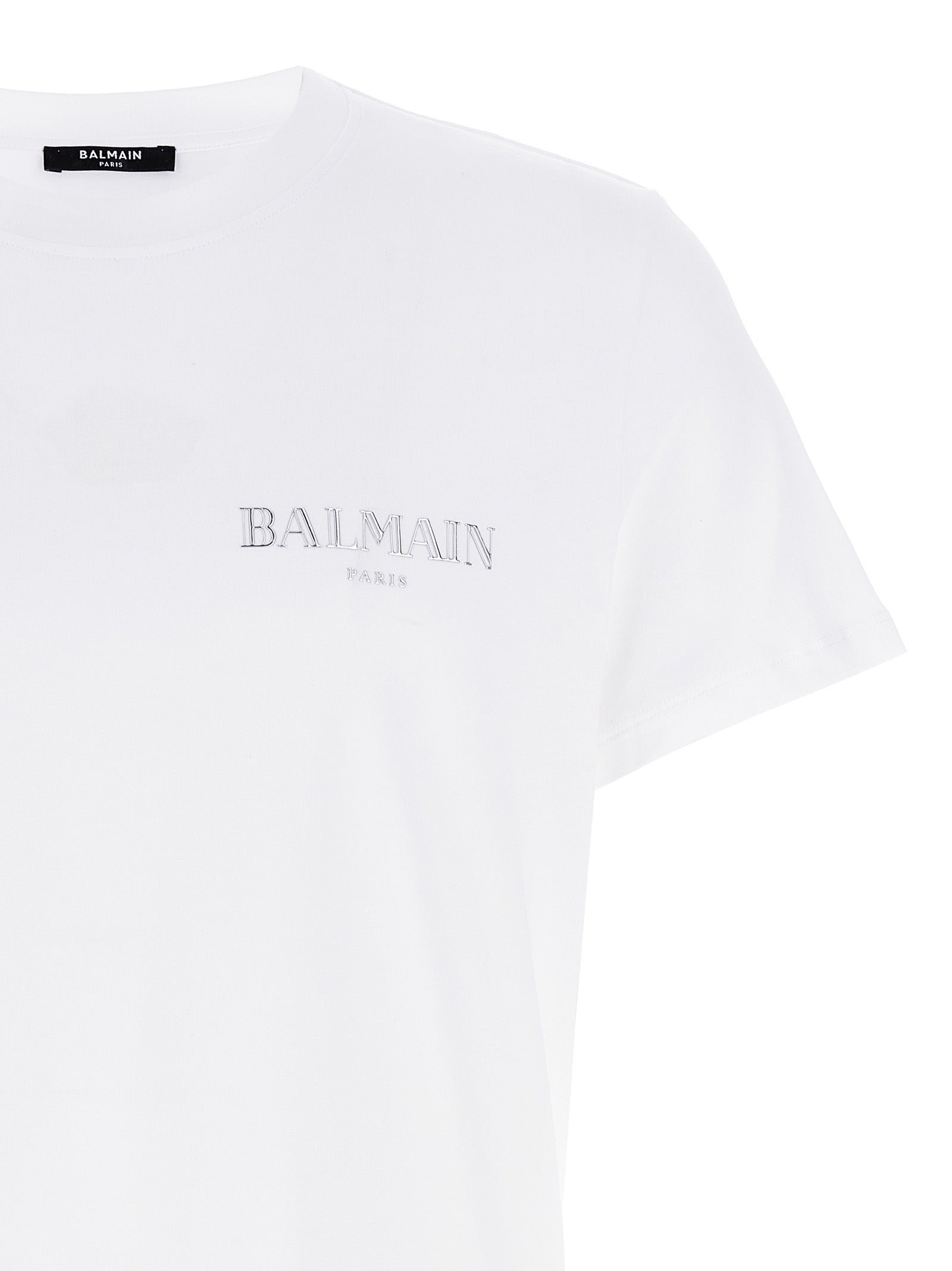 Balmain White Organic Cotton Men's T-Shirt