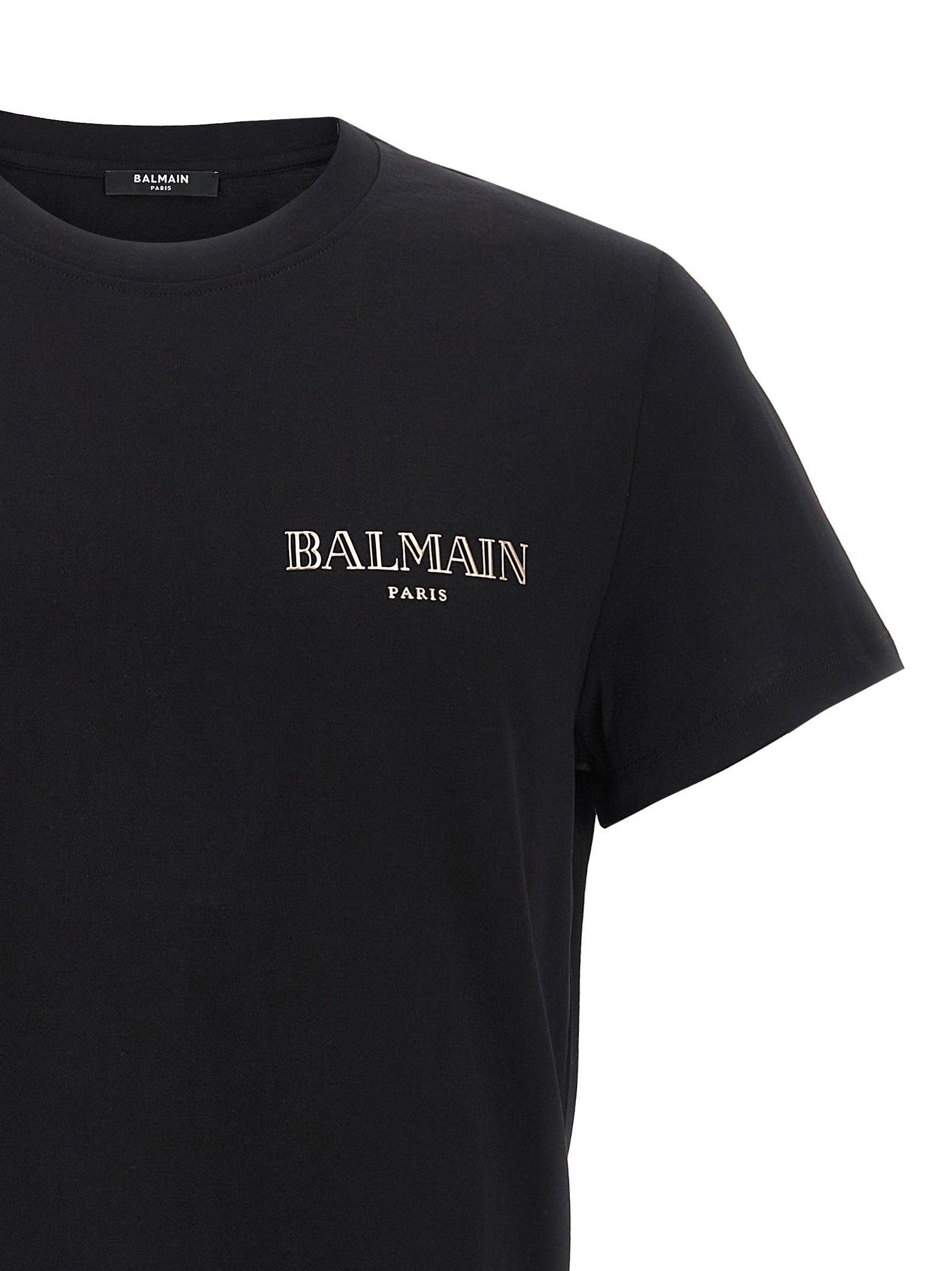 Balmain Black Organic Cotton Men's T-Shirt