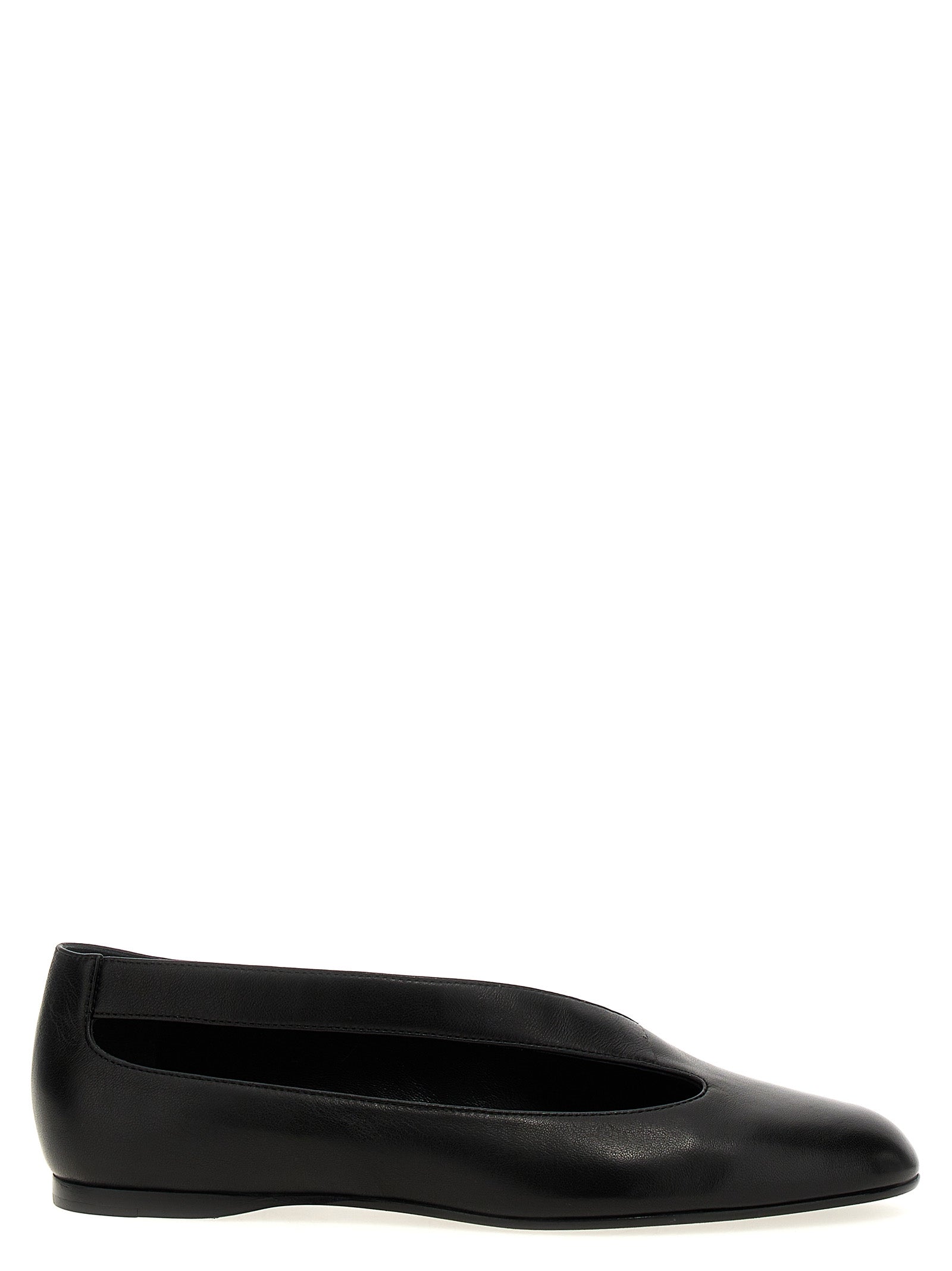 Khaite Black Lamb Leather Ballet Women's Flats