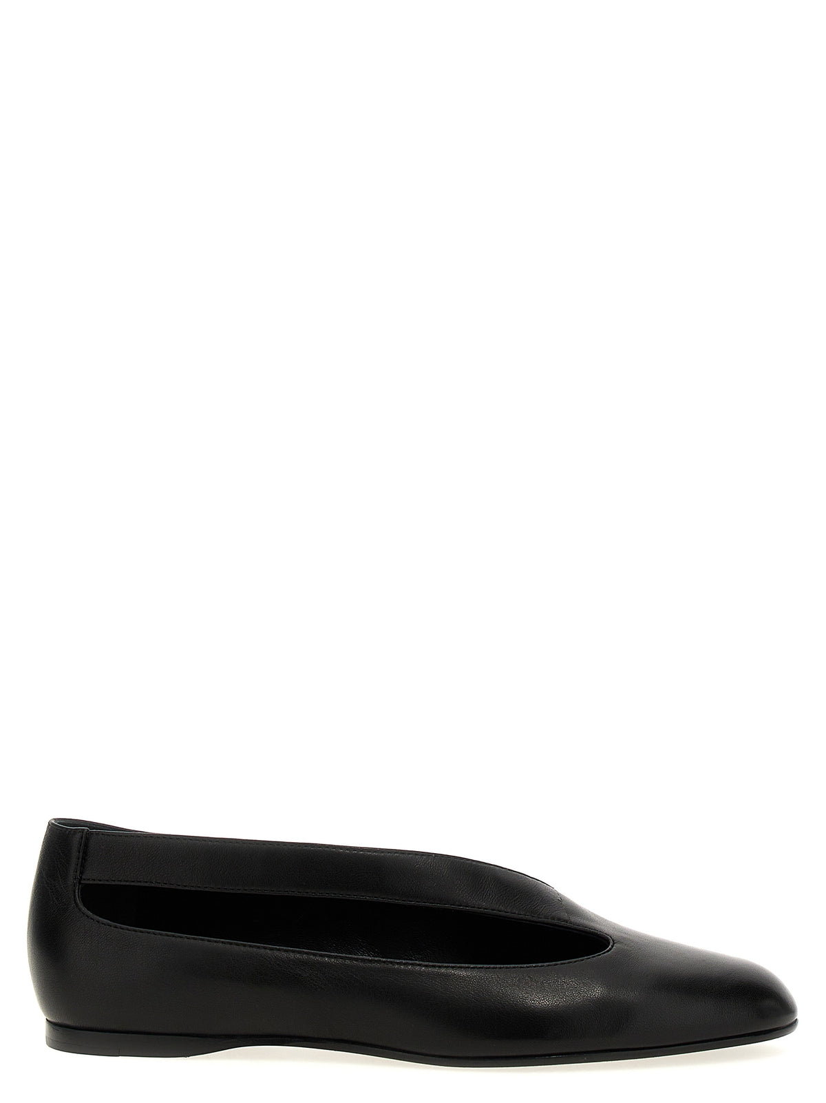 Khaite Black Lamb Leather Ballet Women's Flats