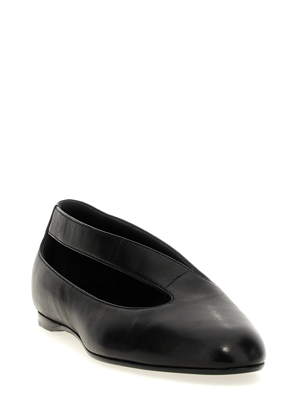 Khaite Black Lamb Leather Ballet Women's Flats
