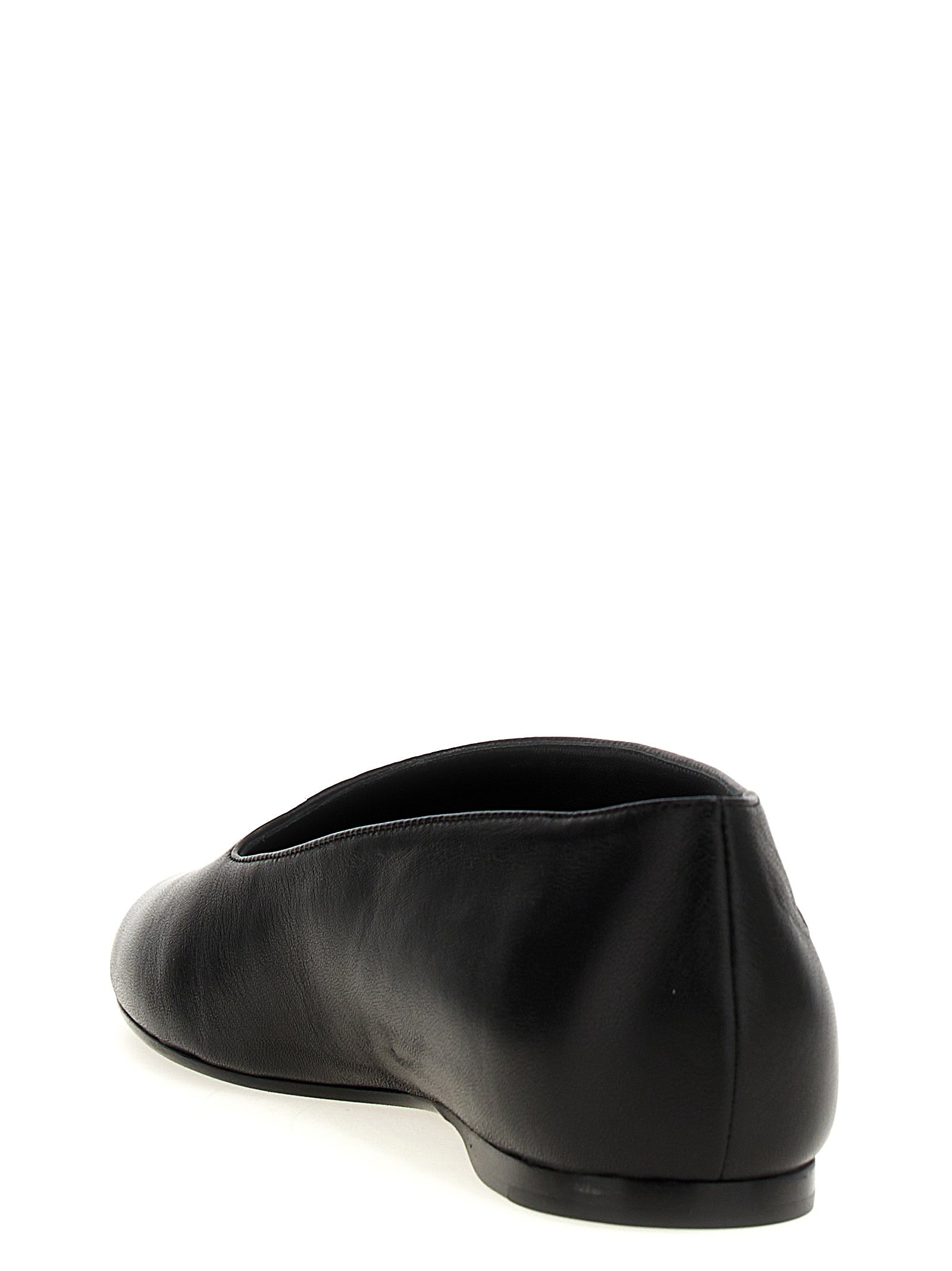 Khaite Black Lamb Leather Ballet Women's Flats