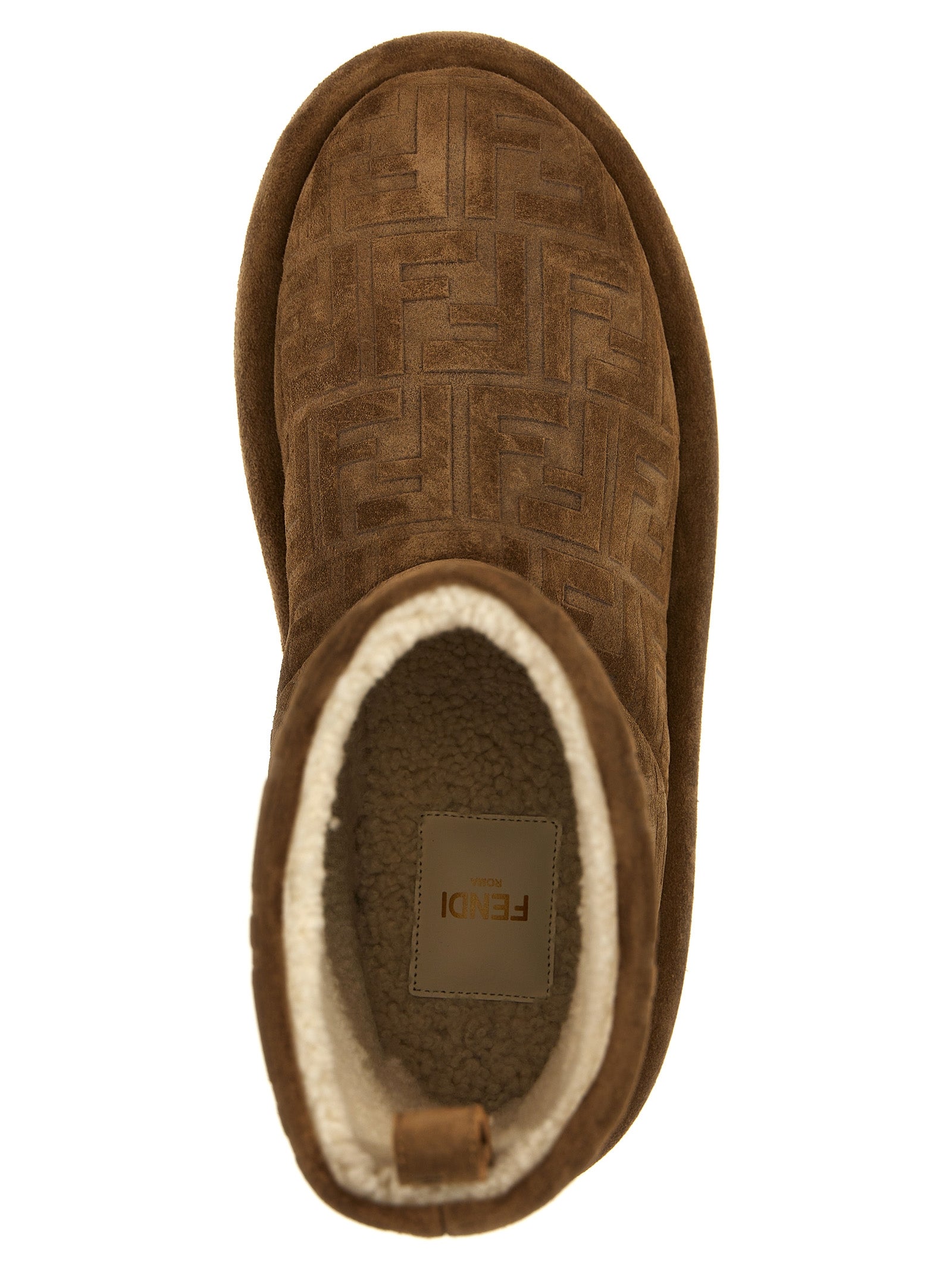 Fendi Brown Calf Leather Bos Taurus Ankle Women's Boots