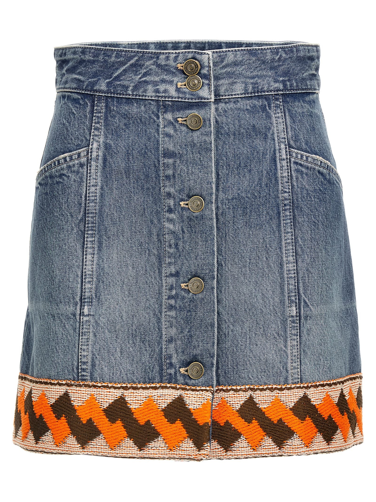Valentino Garavani Multicolor Cotton Long Women's Skirt