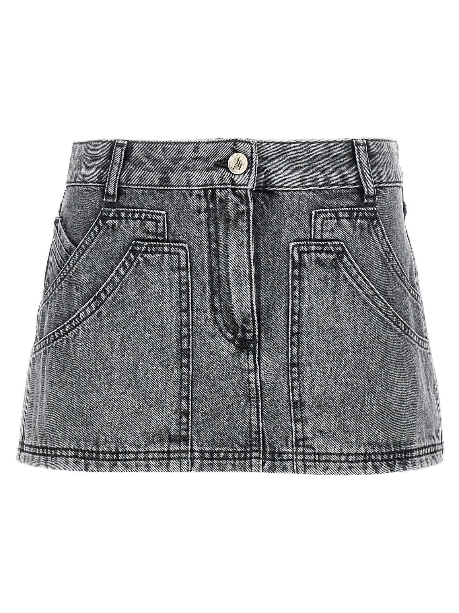 The Attico Gray Cotton Long Women's Skirt