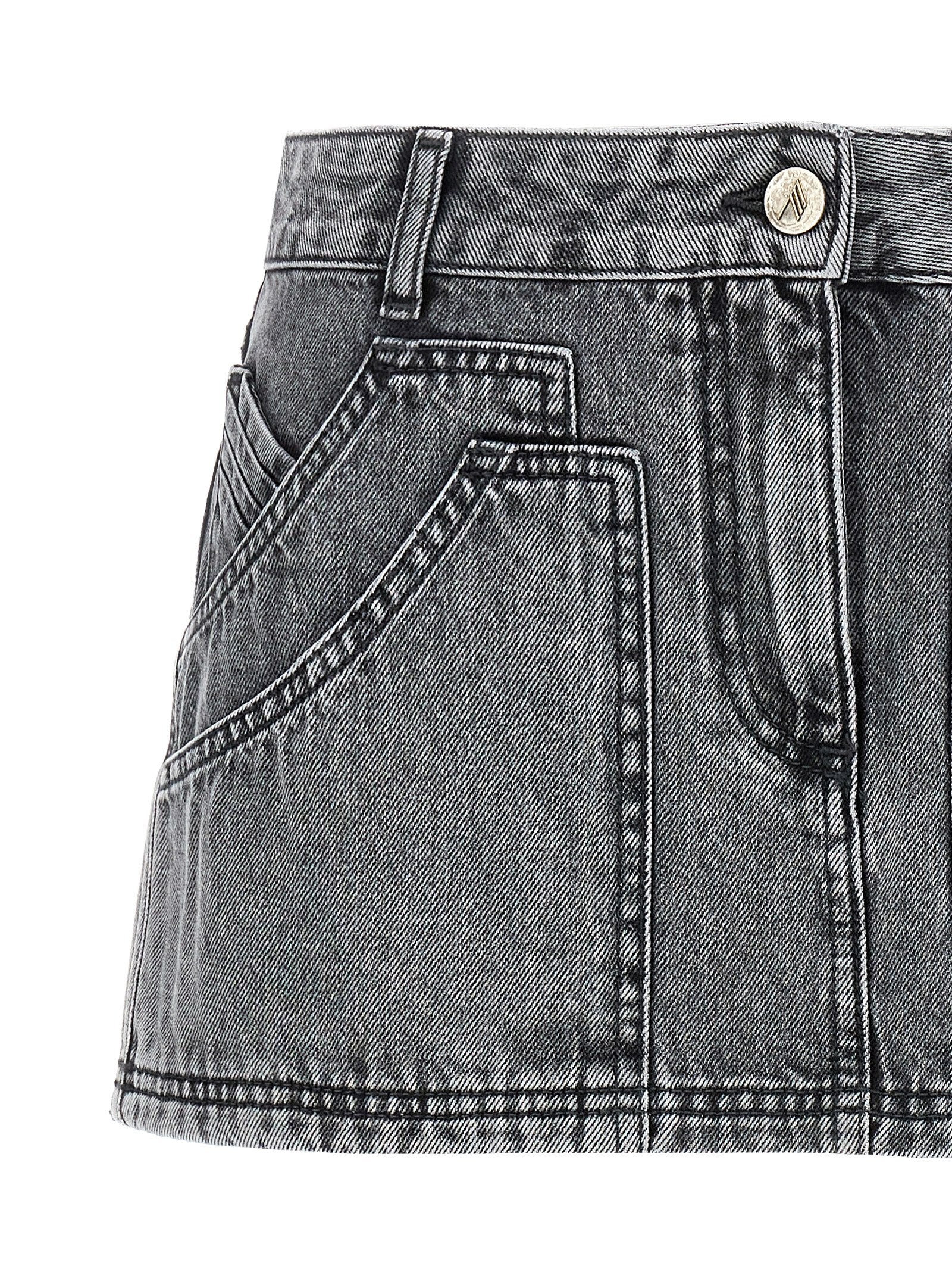 The Attico Gray Cotton Long Women's Skirt