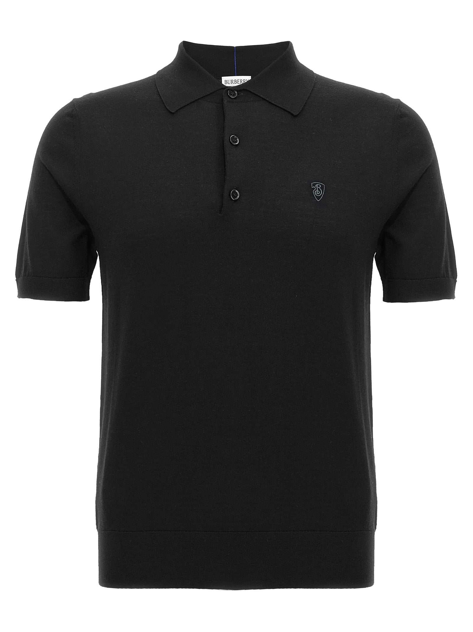 Burberry Black Wool Polo Men's Shirt