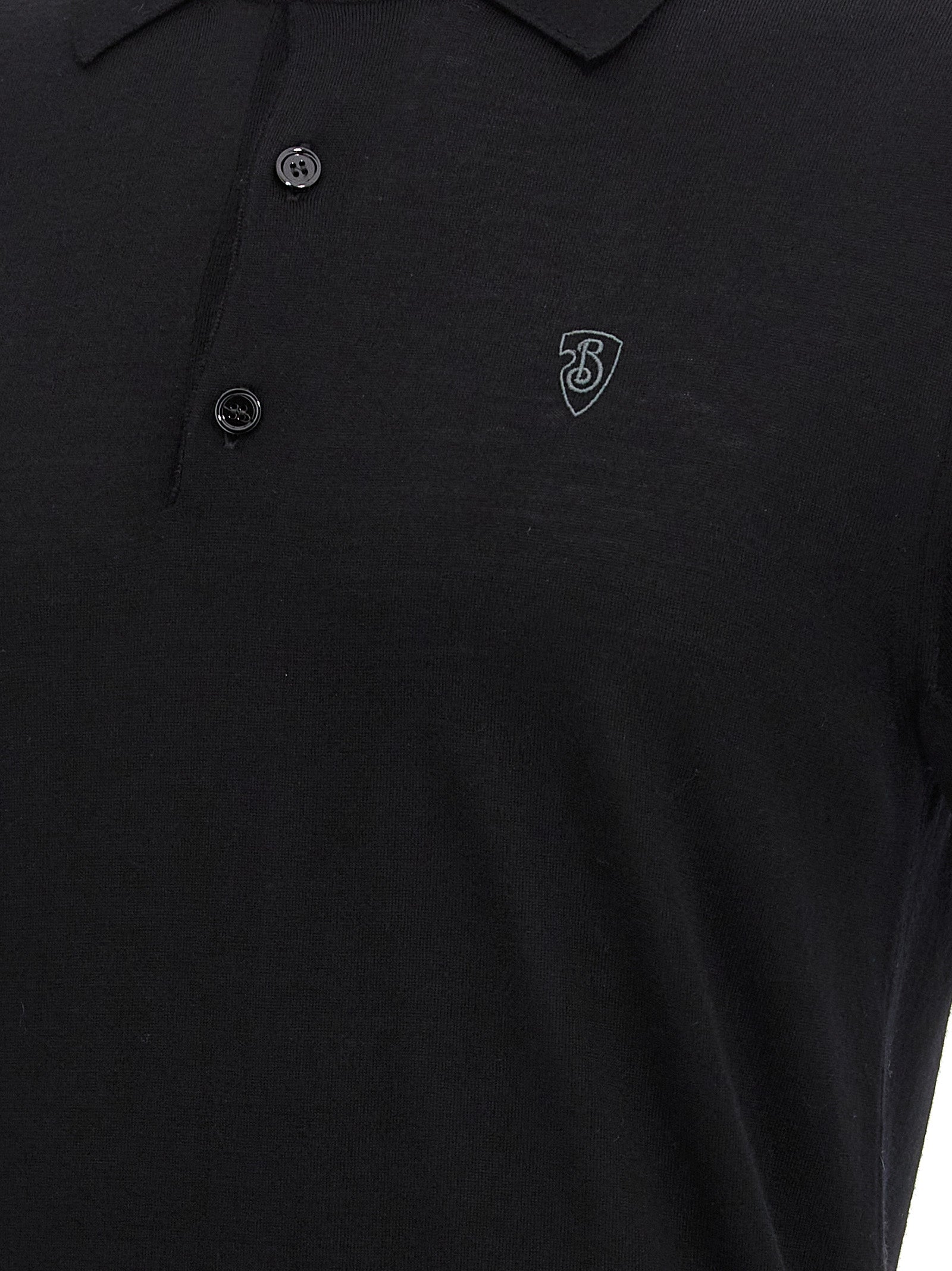 Burberry Black Wool Polo Men's Shirt