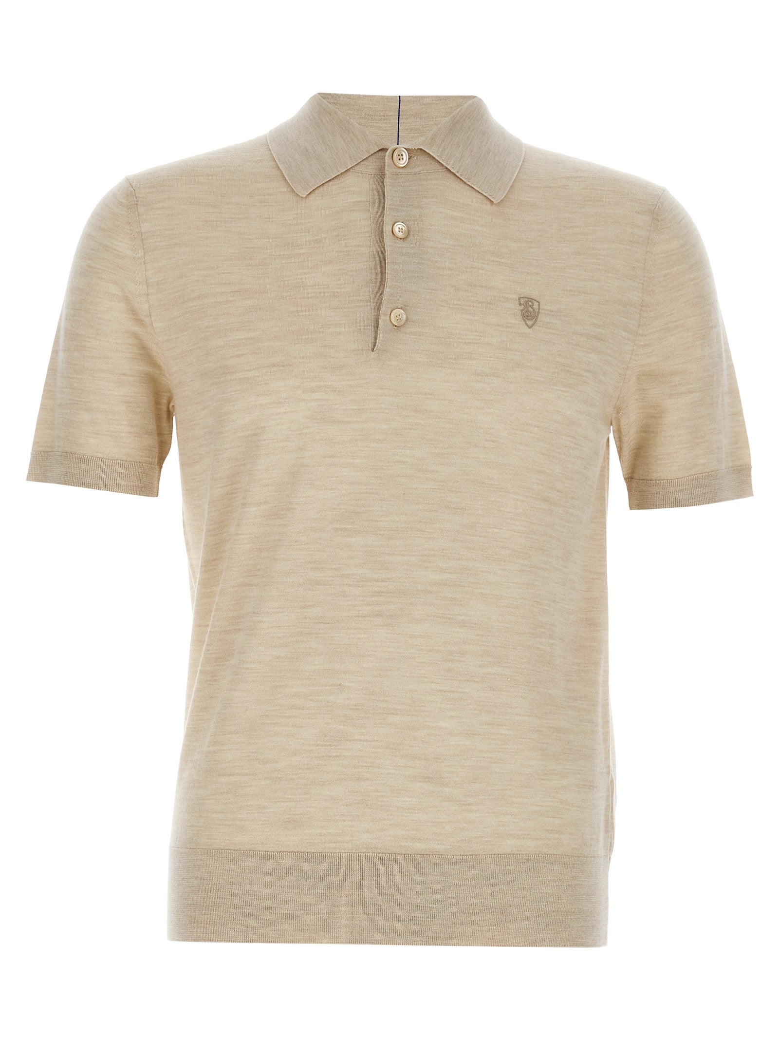 Burberry Beige Wool Polo Men's Shirt