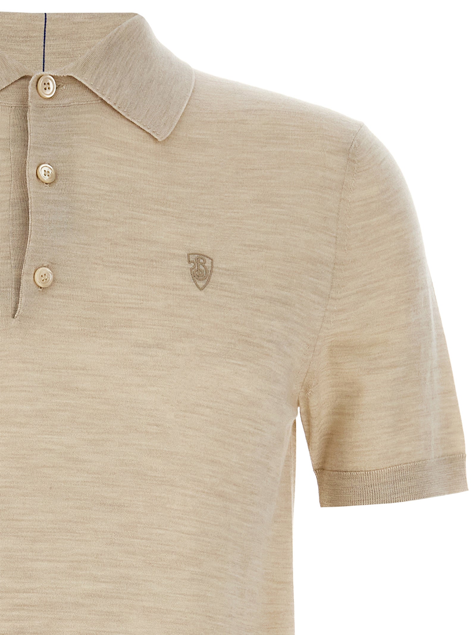 Burberry Beige Wool Polo Men's Shirt