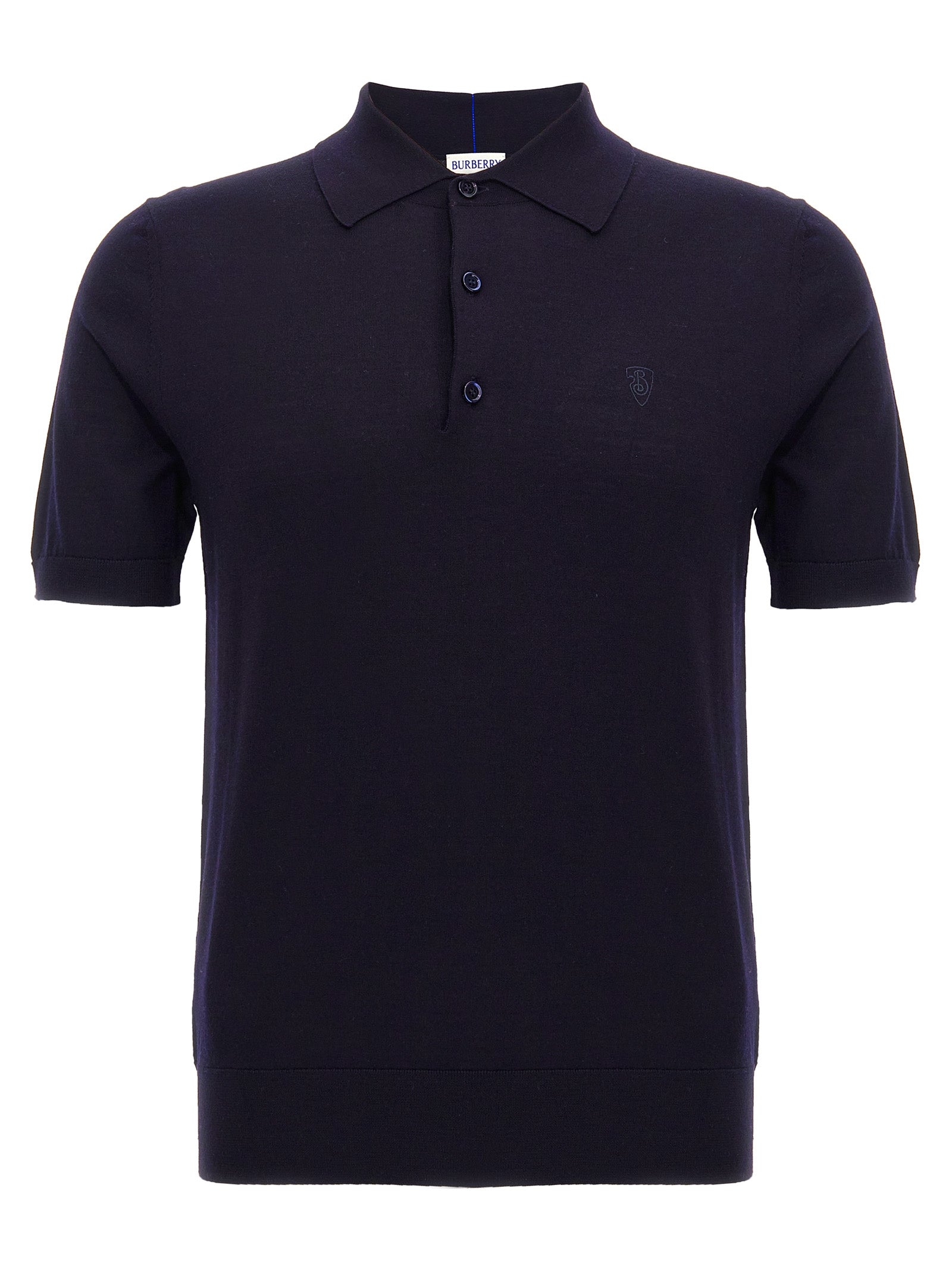 Burberry Blue Wool Polo Men's Shirt