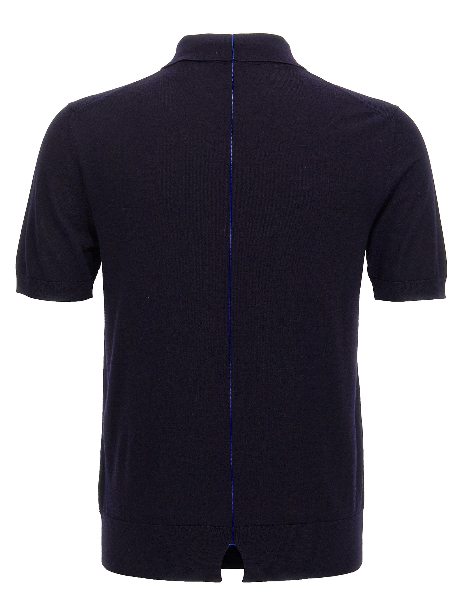 Burberry Blue Wool Polo Men's Shirt