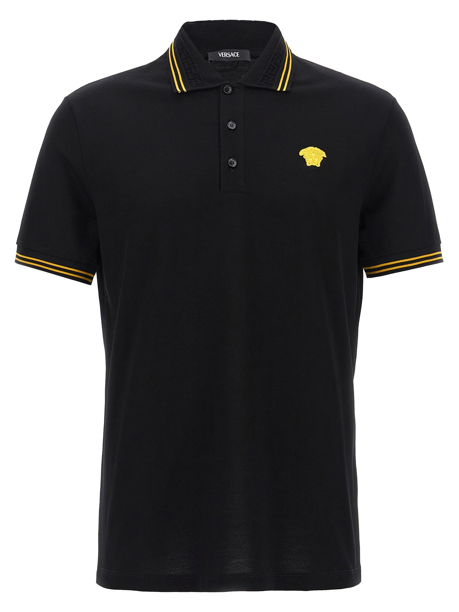 Versace Black Cotton Polo Men's Shirt
