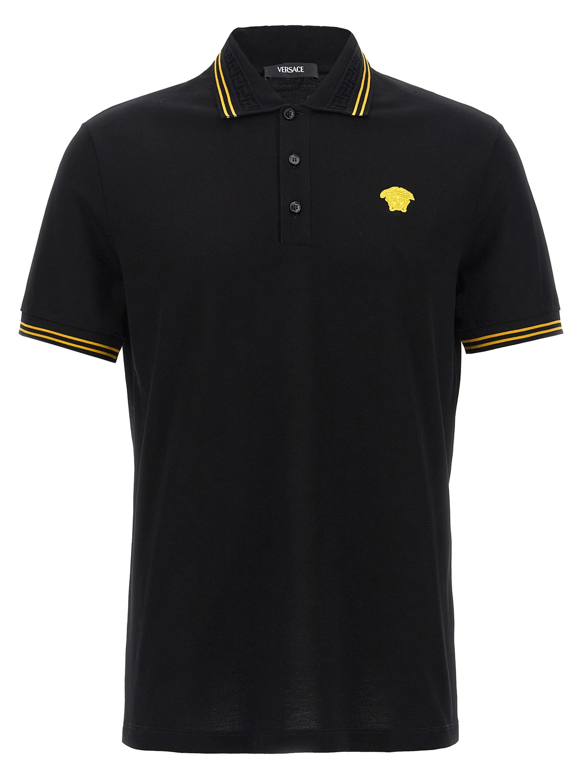 Versace Black Cotton Polo Men's Shirt