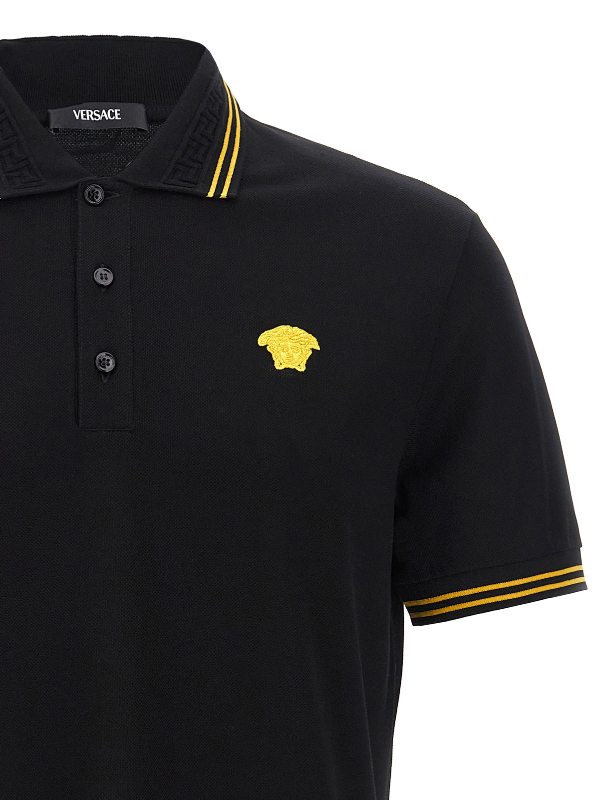 Versace Black Cotton Polo Men's Shirt