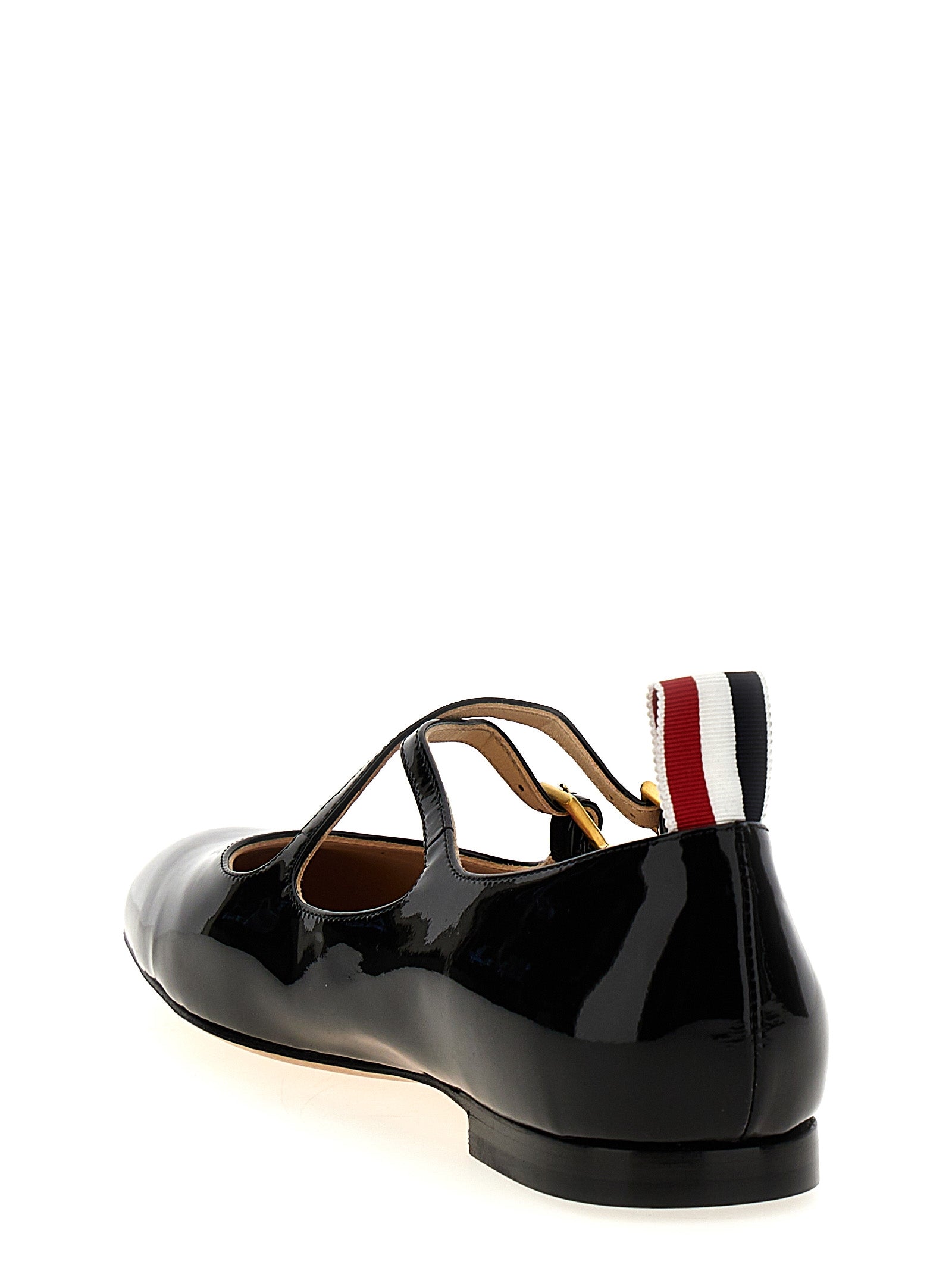 Thom Browne Black Lamb Leather Ballet Women's Flats