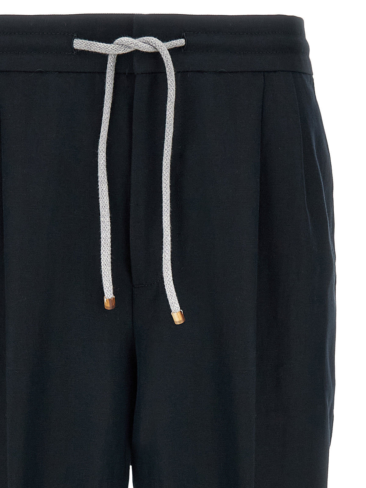 Brunello Cucinelli Blue Linen Casual Men's Pants