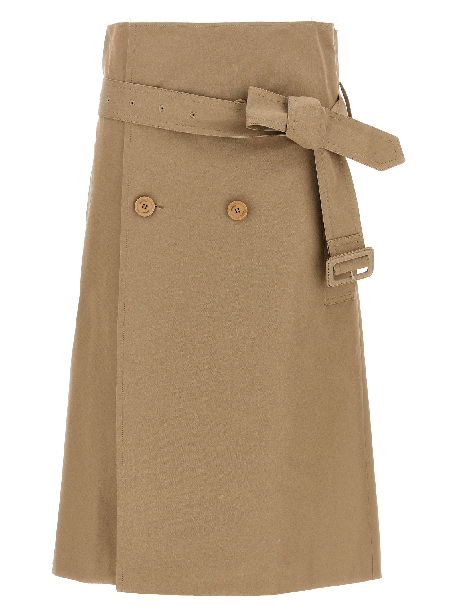 Vetements Beige Cotton Midi Women's Skirt