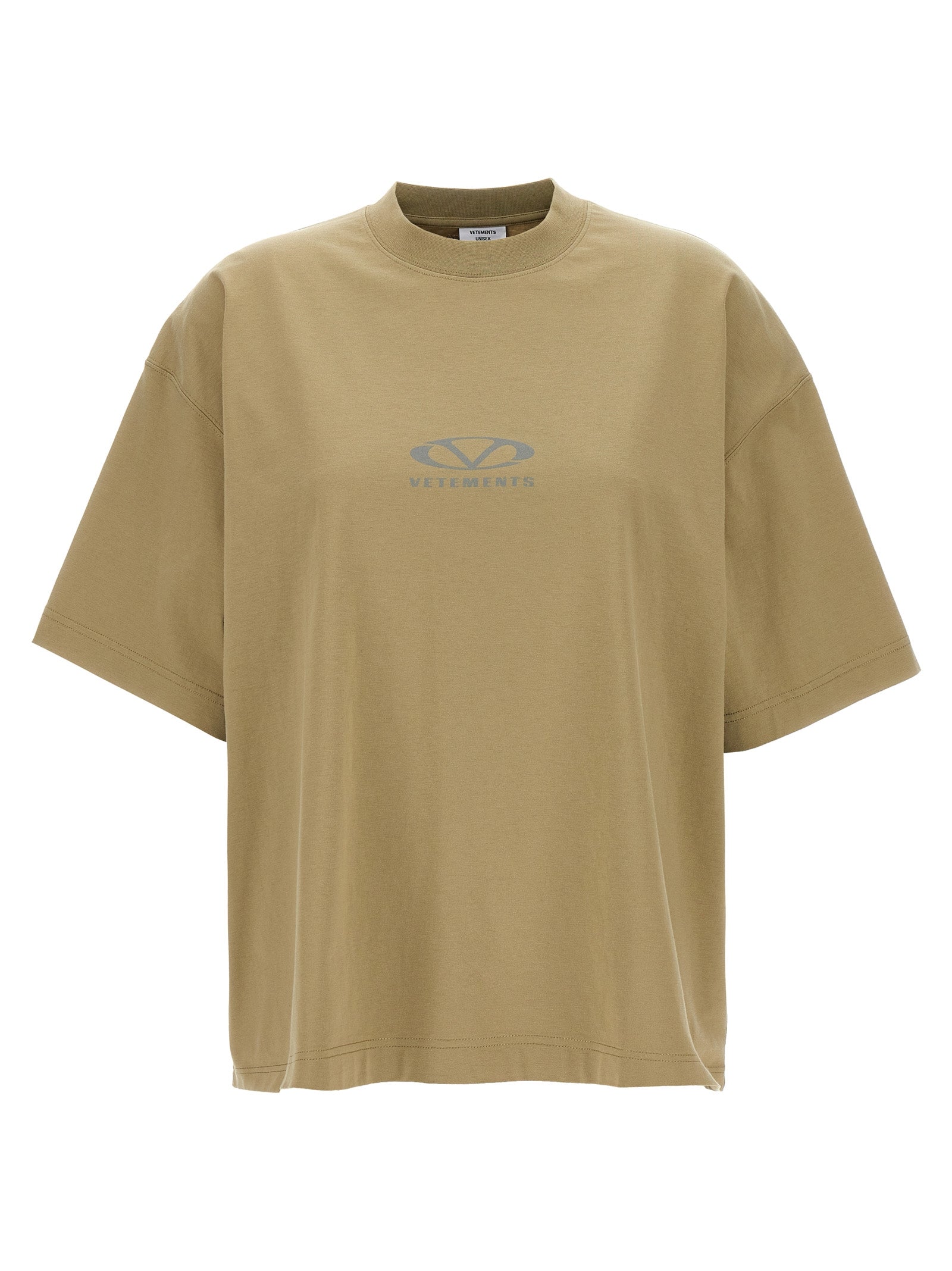 Vetements Beige Cotton Women's T-Shirt