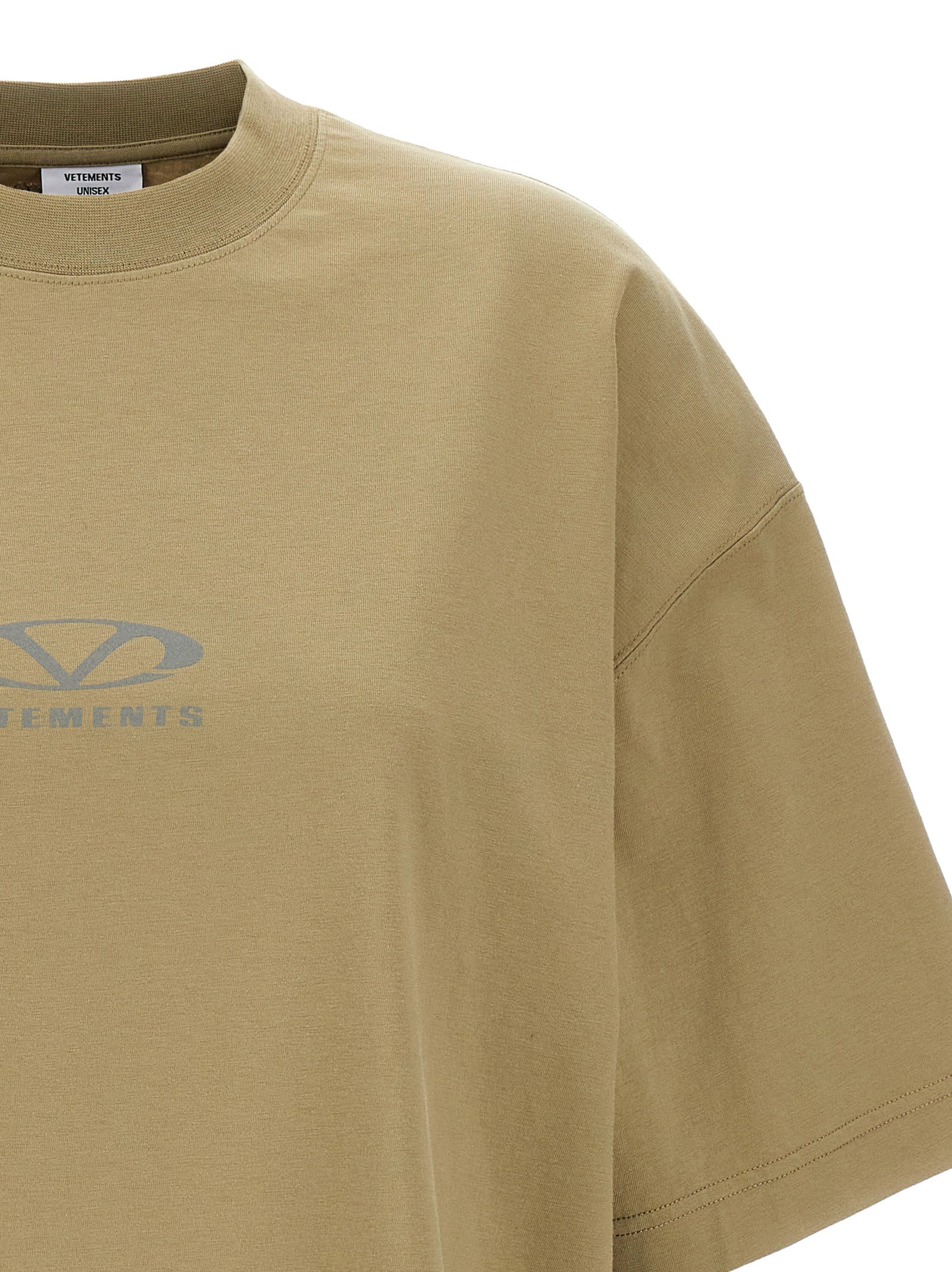 Vetements Beige Cotton Women's T-Shirt