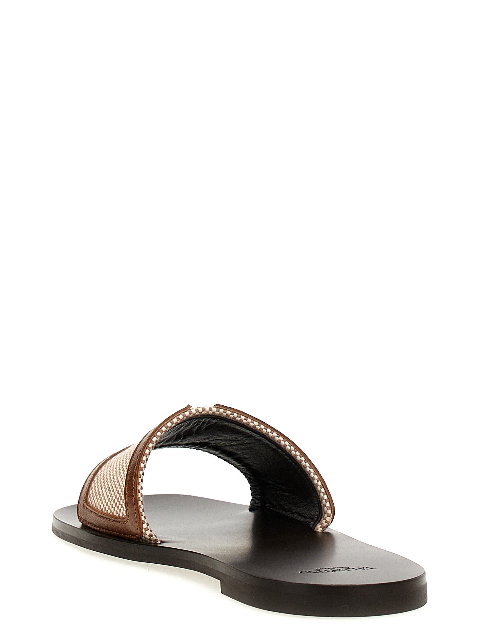 Valentino Garavani Brown Cotton Women's Slides