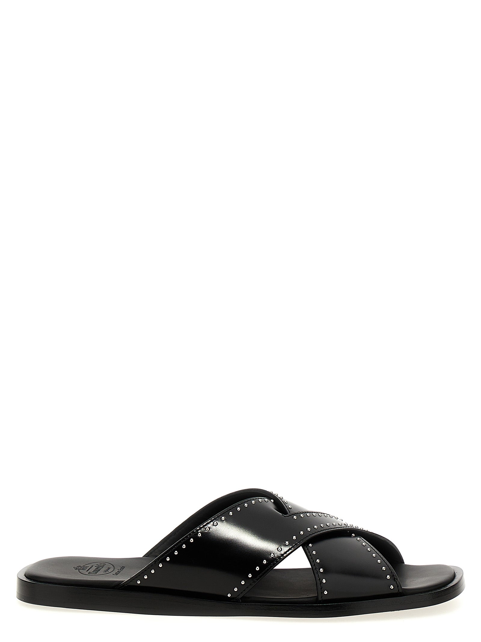 Church's Black Calf Leather Bos Taurus Women's Slides