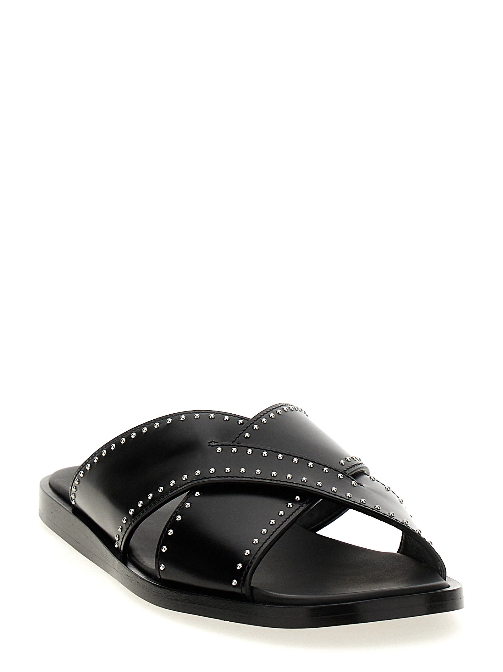 Church's Black Calf Leather Bos Taurus Women's Slides