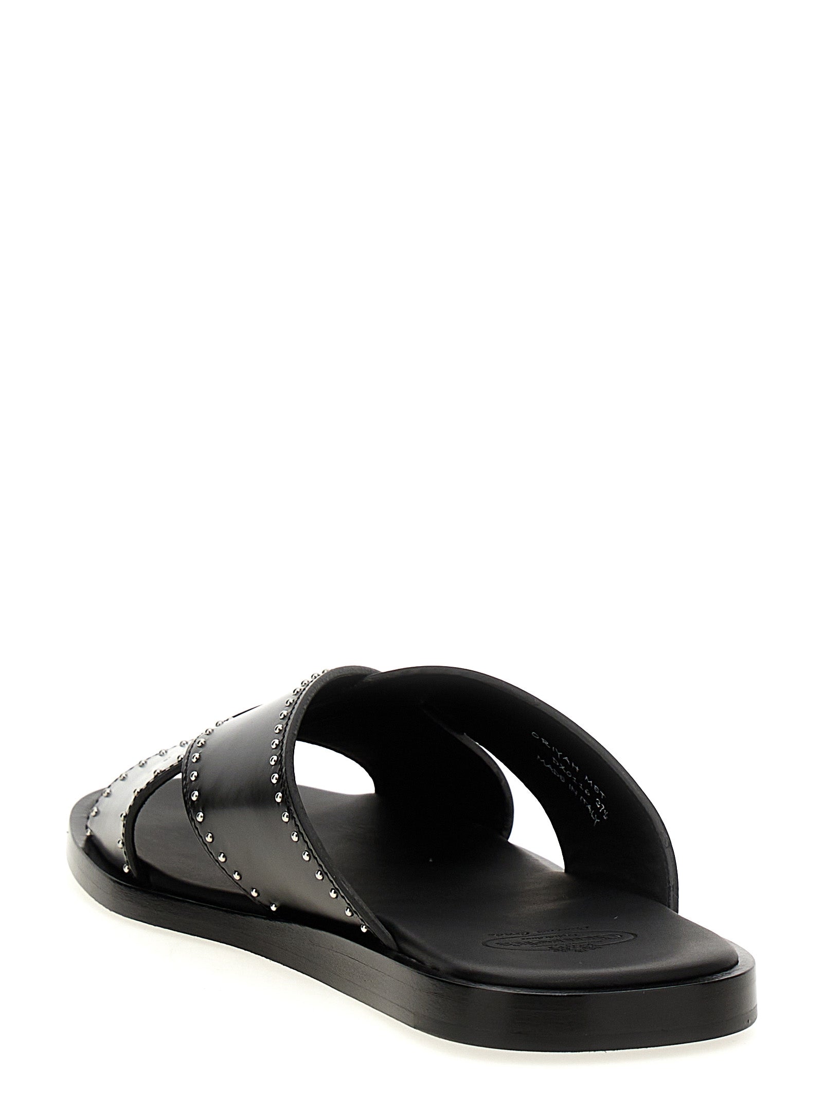 Church's Black Calf Leather Bos Taurus Women's Slides