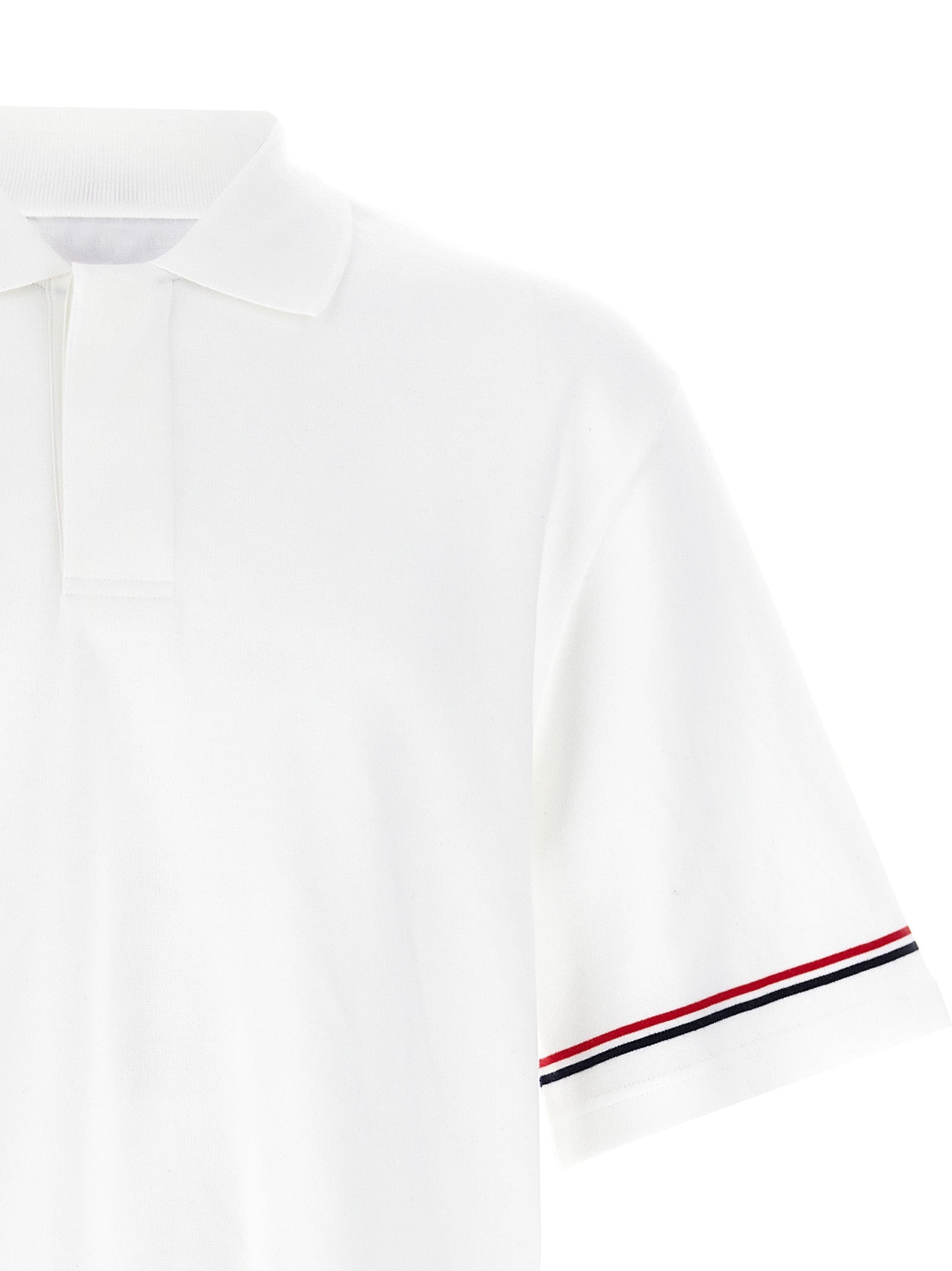 Thom Browne White Cotton Polo Men's Shirt
