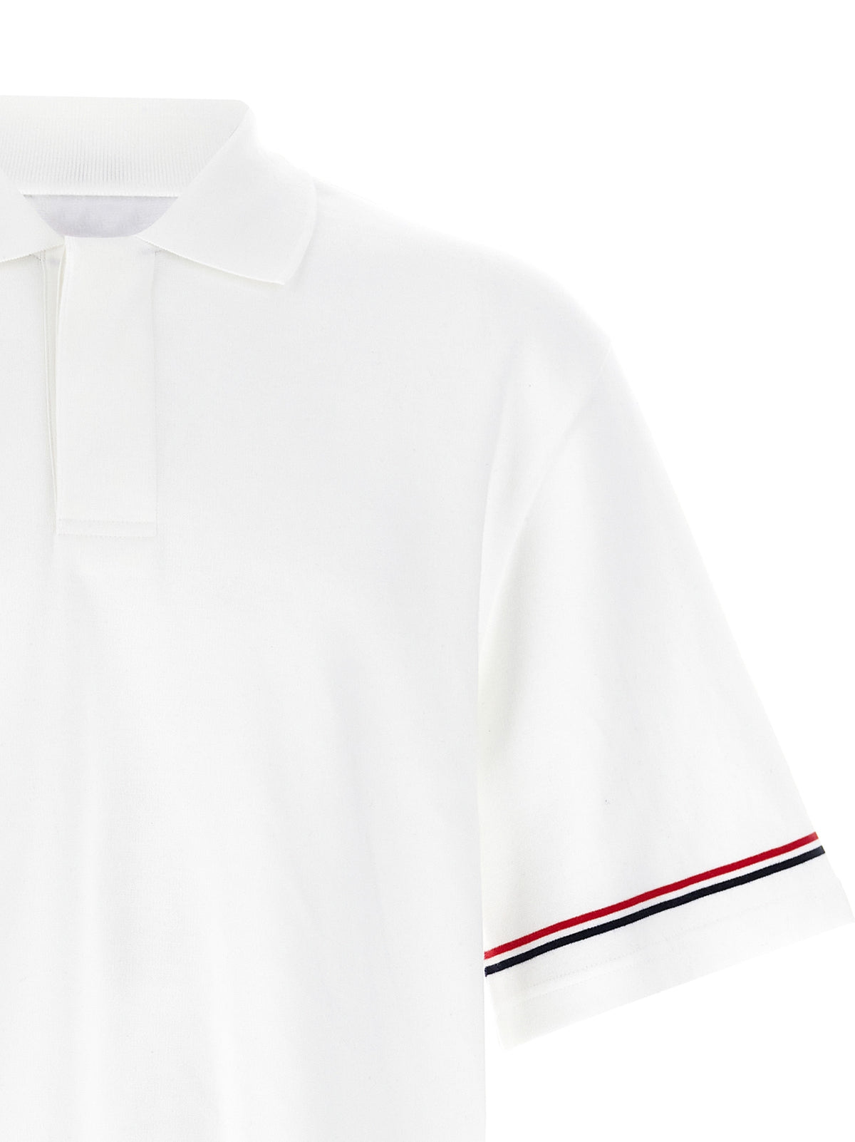 Thom Browne White Cotton Polo Men's Shirt