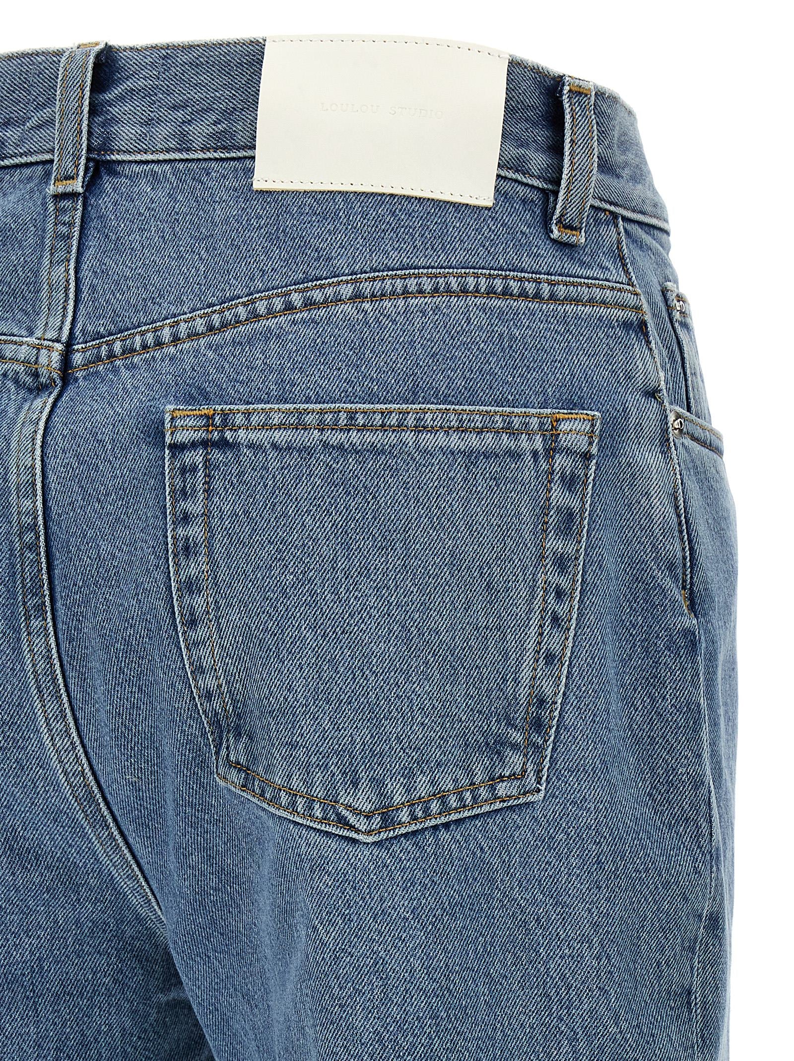 Loulou De Saison Blue Organic Cotton Straight-Leg Women's Jeans