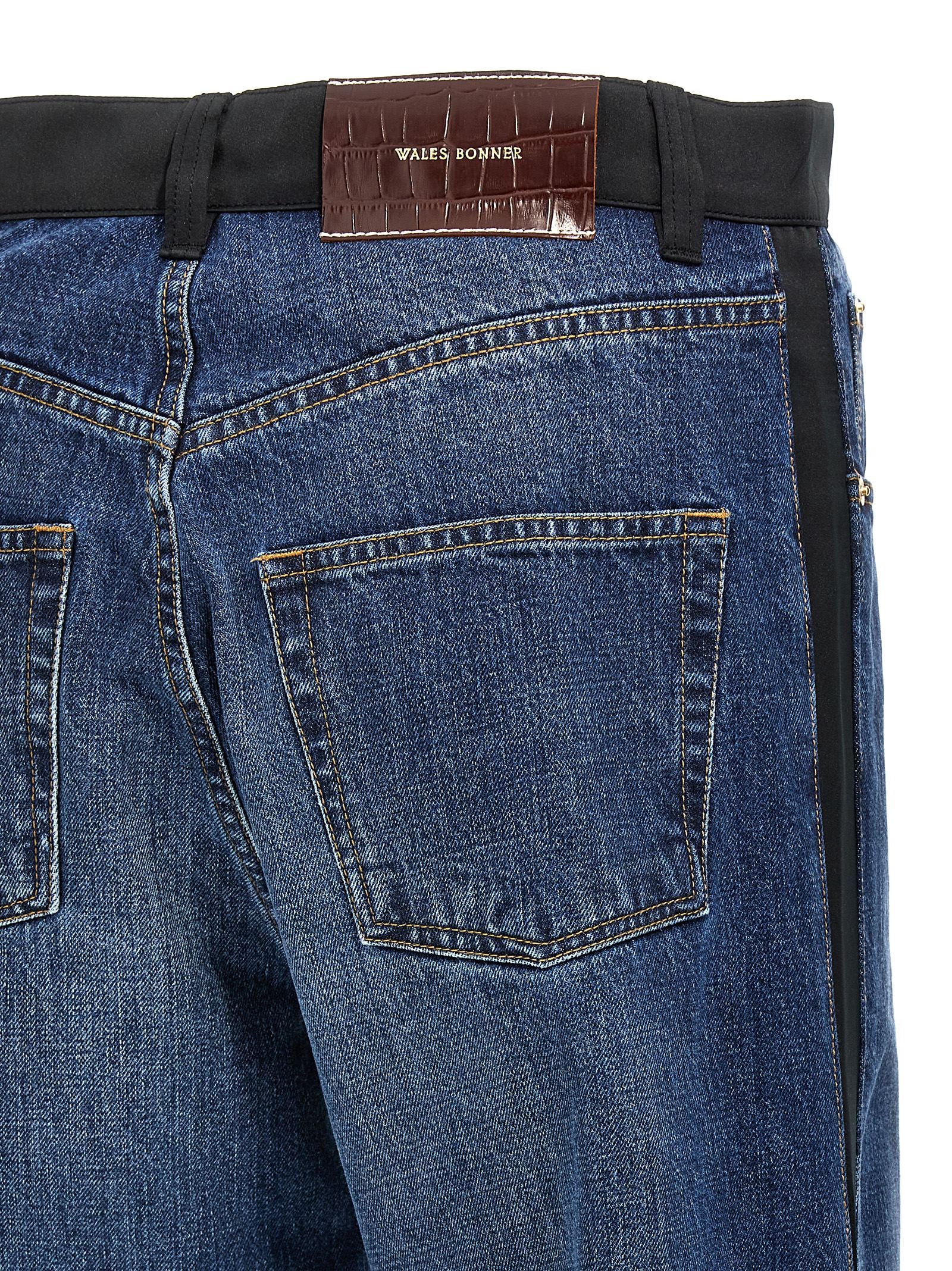 WALES BONNER Blue Cotton Straight-Leg Men's Jeans