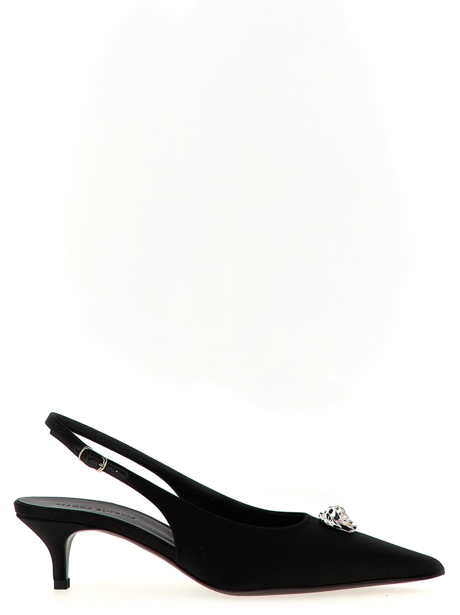 Magda Butrym Black Silk Mid Heel Women's Pumps