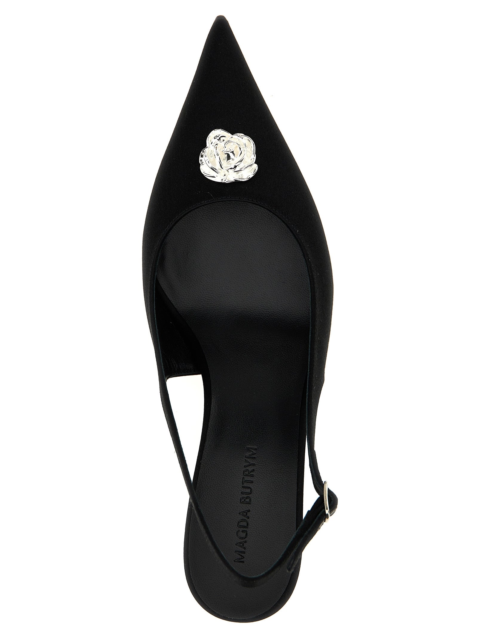 Magda Butrym Black Silk Mid Heel Women's Pumps