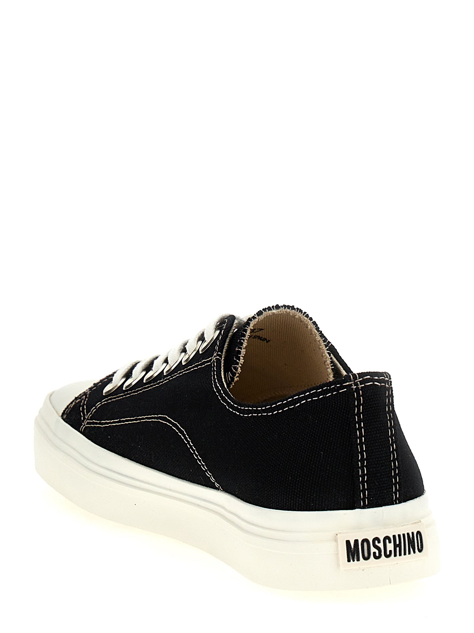 Moschino Black Cotton Low Top Women's Sneakers