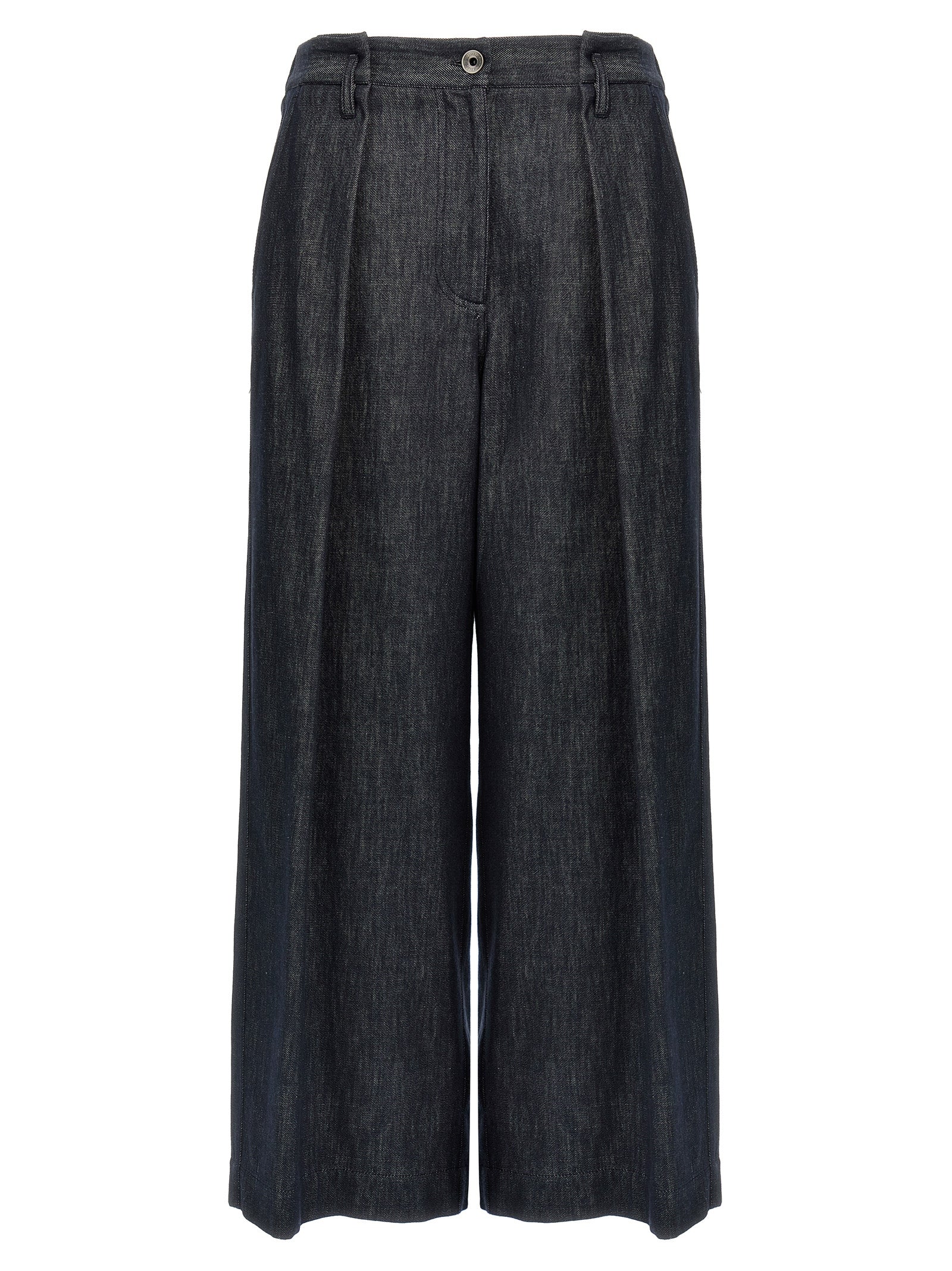 Brunello Cucinelli Blue Cotton Casual Women's Pants