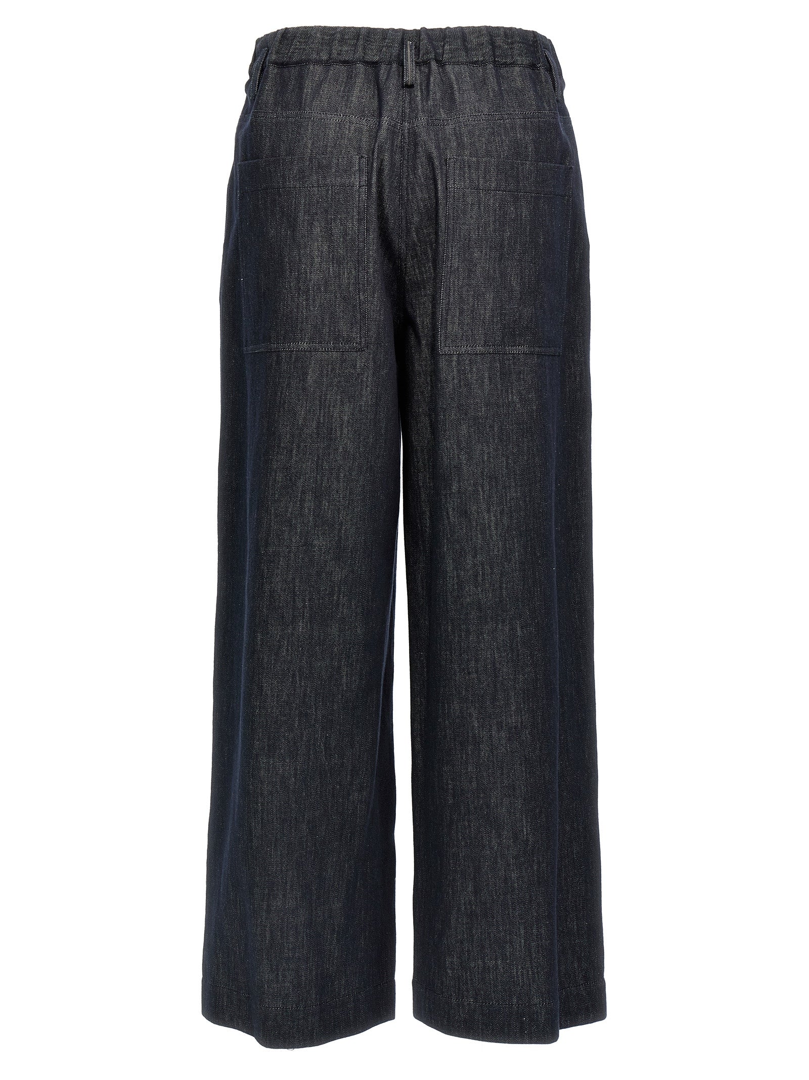 Brunello Cucinelli Blue Cotton Casual Women's Pants