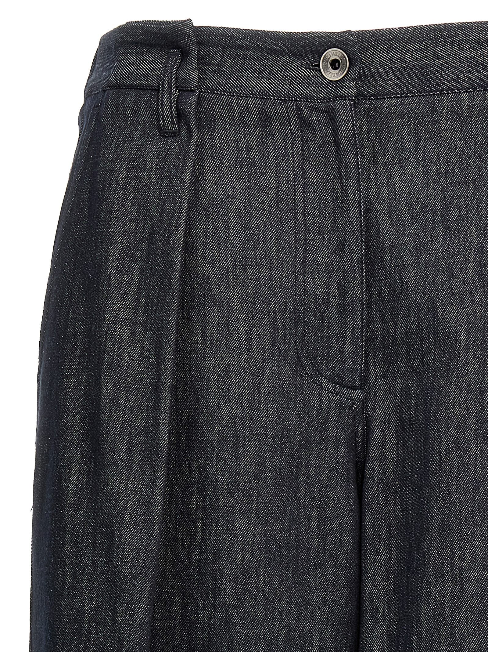 Brunello Cucinelli Blue Cotton Casual Women's Pants